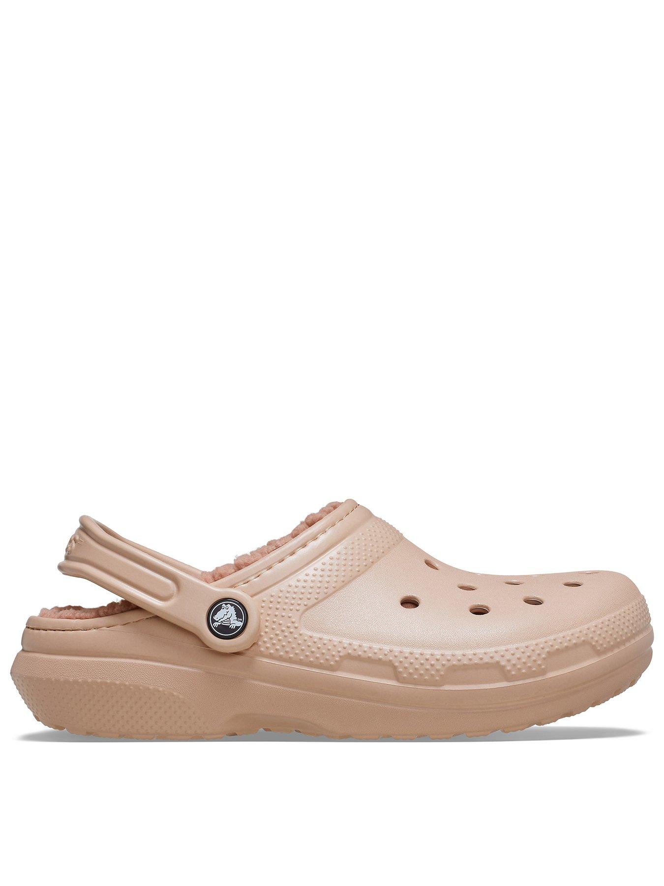 front image of crocs-classic-lined-clog-pink