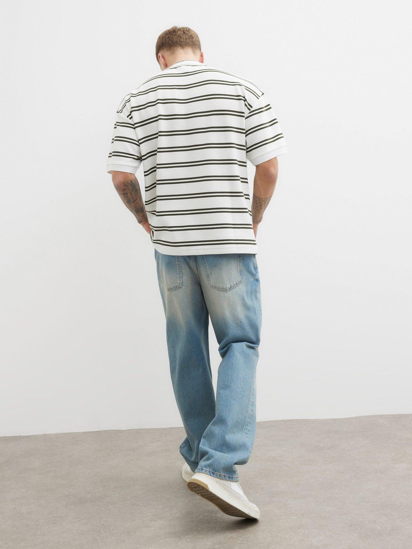  image of river-island-ottoman-stripe-t-shirt-white