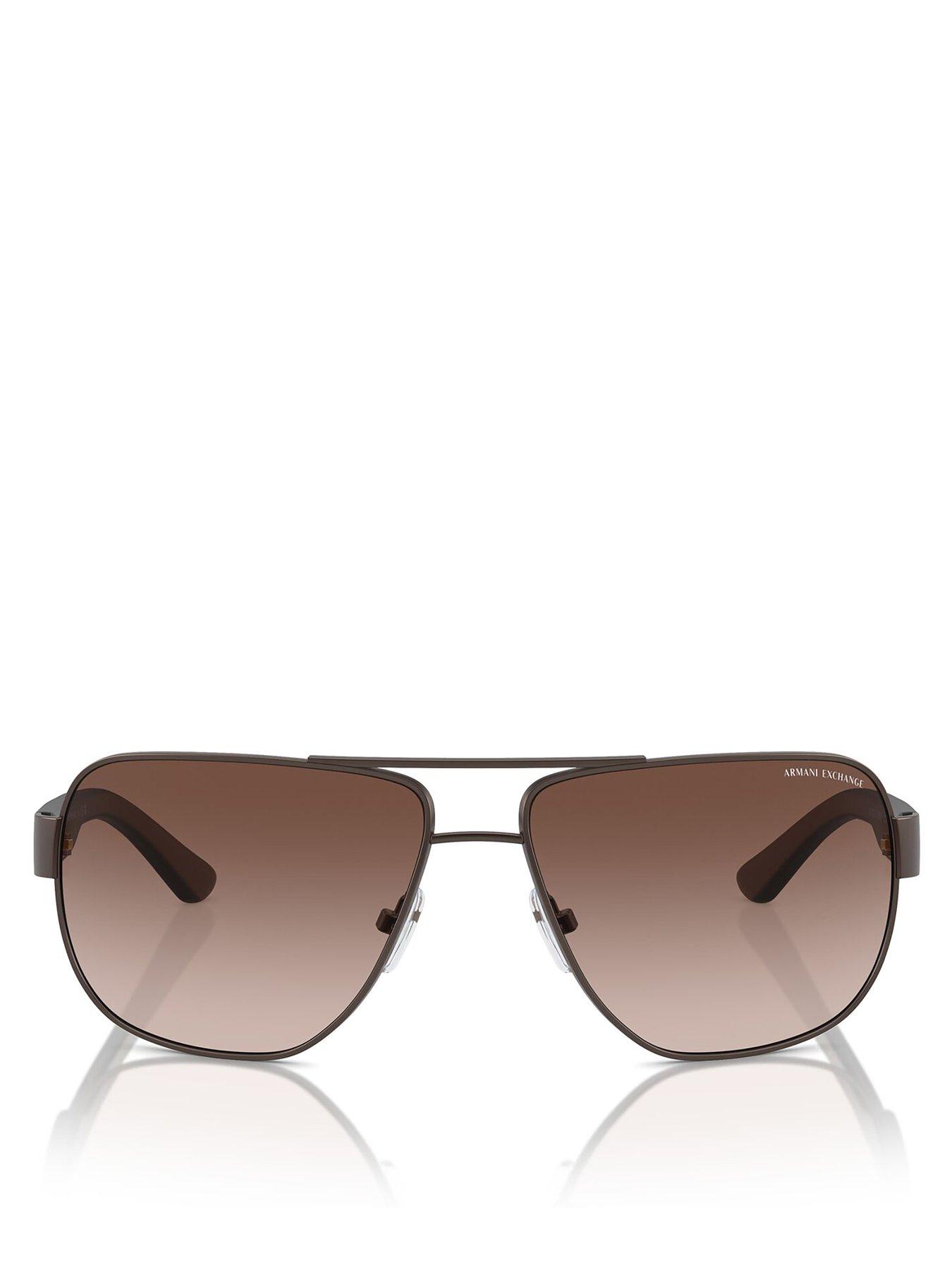  image of armani-exchange-0ax2012s-pilot-sunglasses--brown