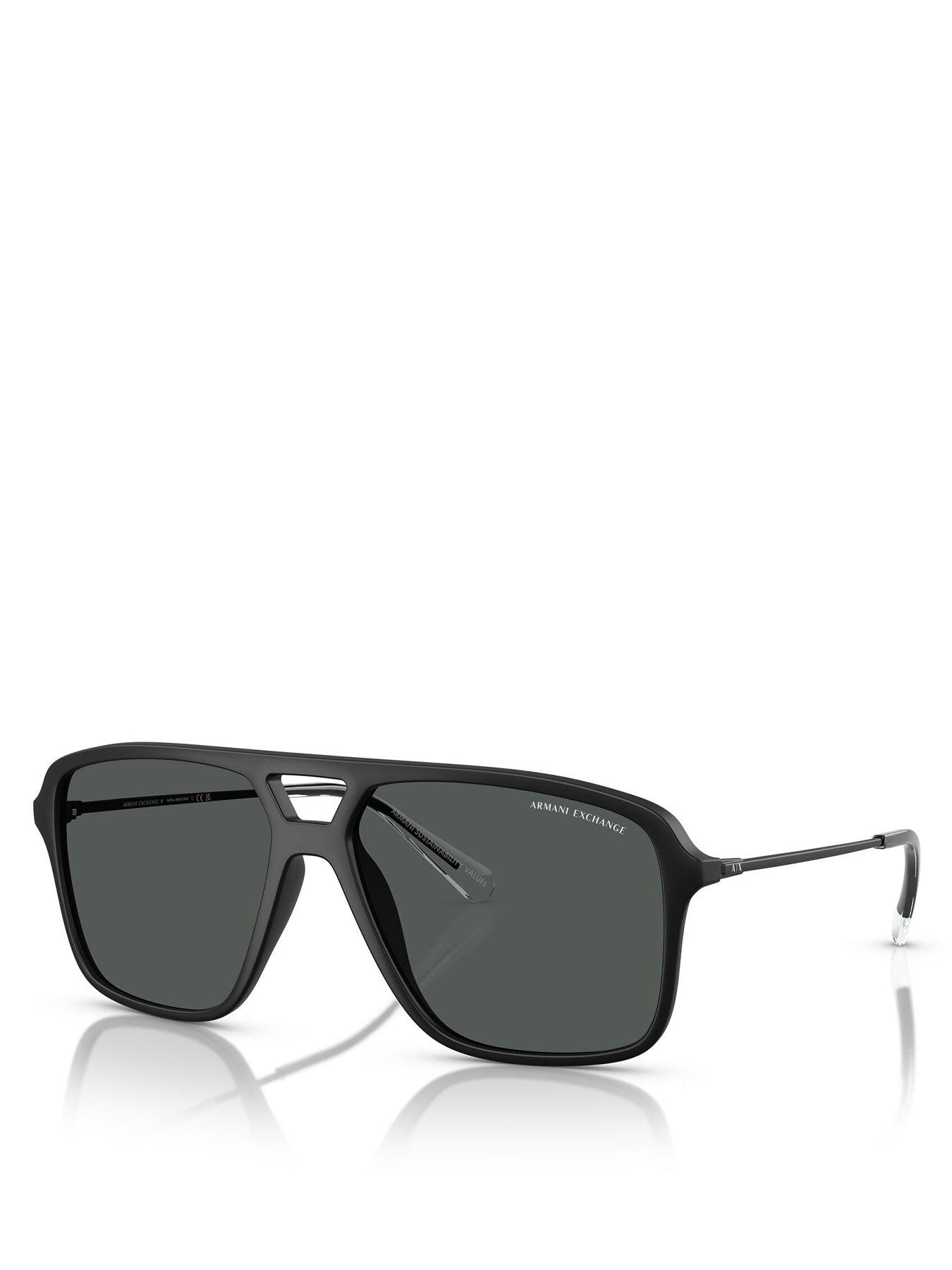 Image 1 of 4 of Armani Exchange Pilot Sunglasses - Black