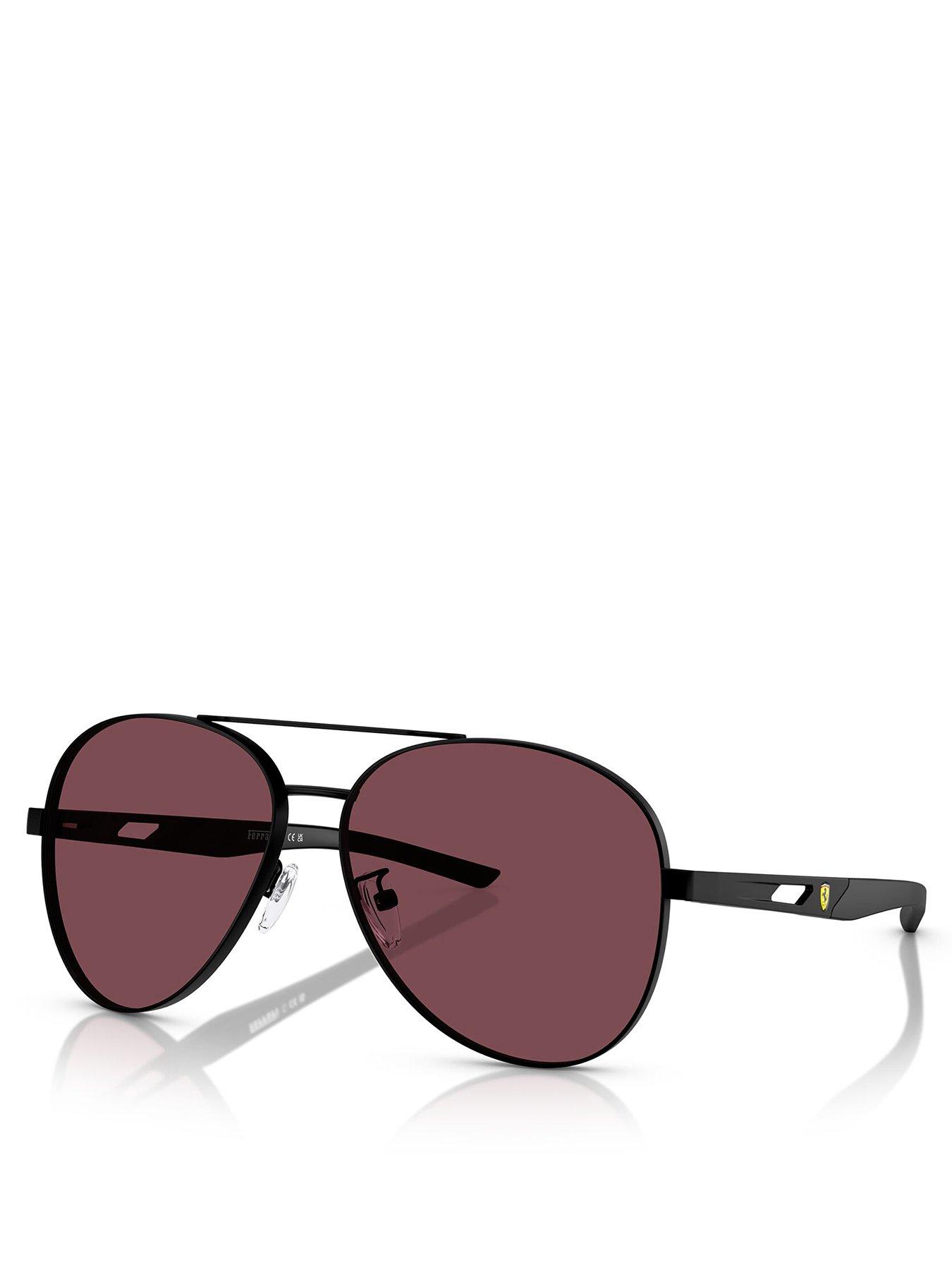 Image 1 of 4 of Ferrari Scuderia 0Fz5002D Pilot Sunglasses- Black