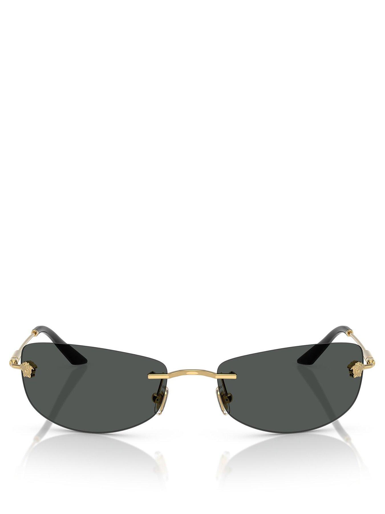  image of versace-0ve2279-rectangle-sunglasses--blackgold