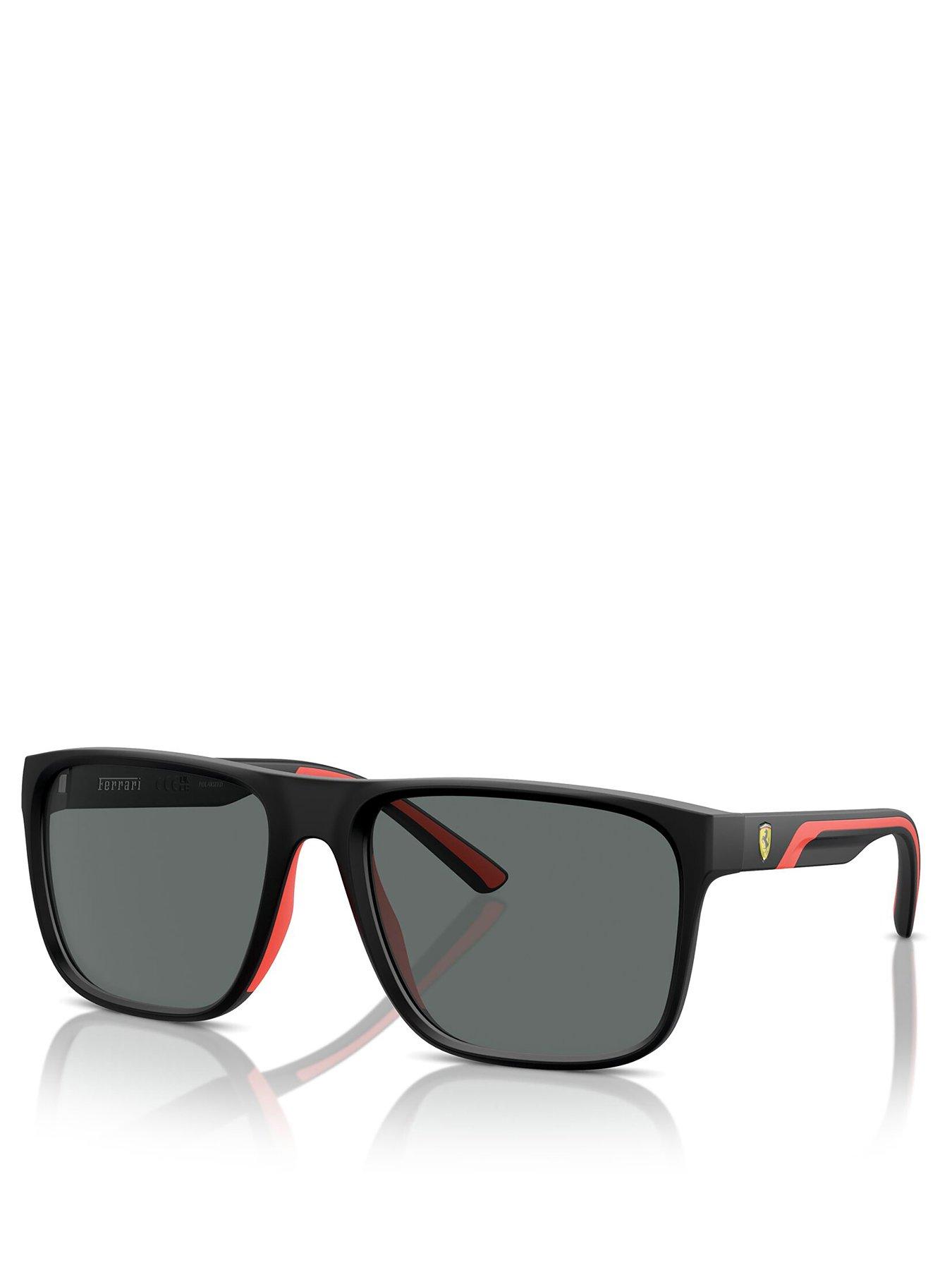 Image 1 of 4 of Ferrari Scuderia FZ6002U Square Sunglasses- Black/Red