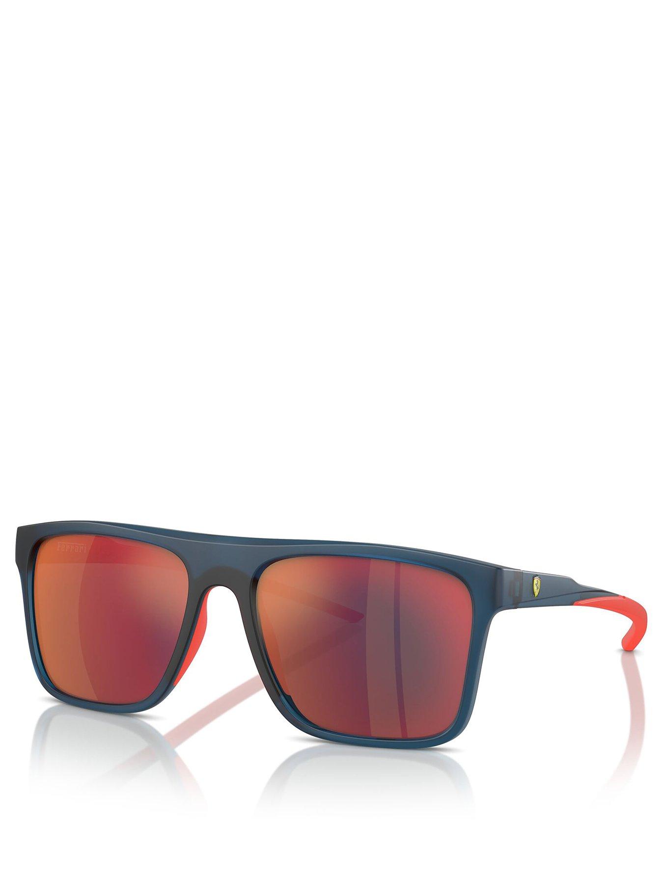 Image 1 of 4 of Ferrari Scuderia 0Fz6006 Square Sunglasses- Navy/Red