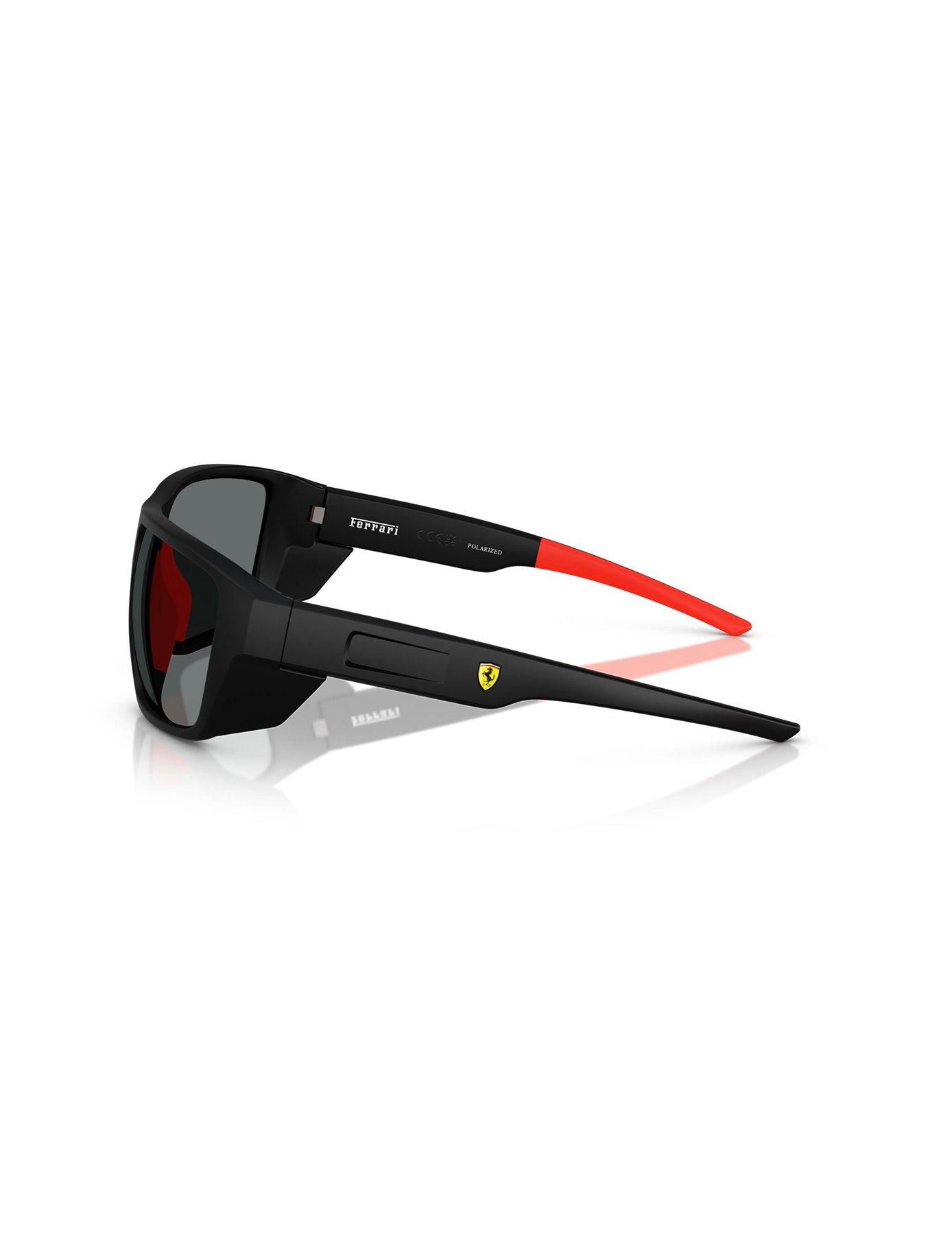 Image 2 of 4 of Ferrari Scuderia 0Fz6012U Rectangle Sunglasses- Black/Red