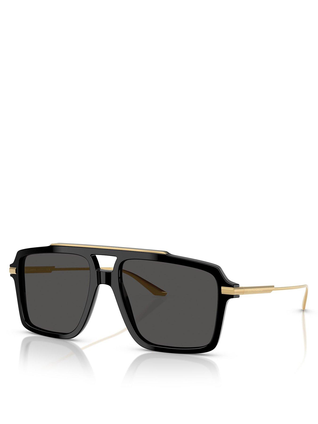 Image 1 of 4 of Dolce & Gabbana Pilot Sunglasses - Black/Gold