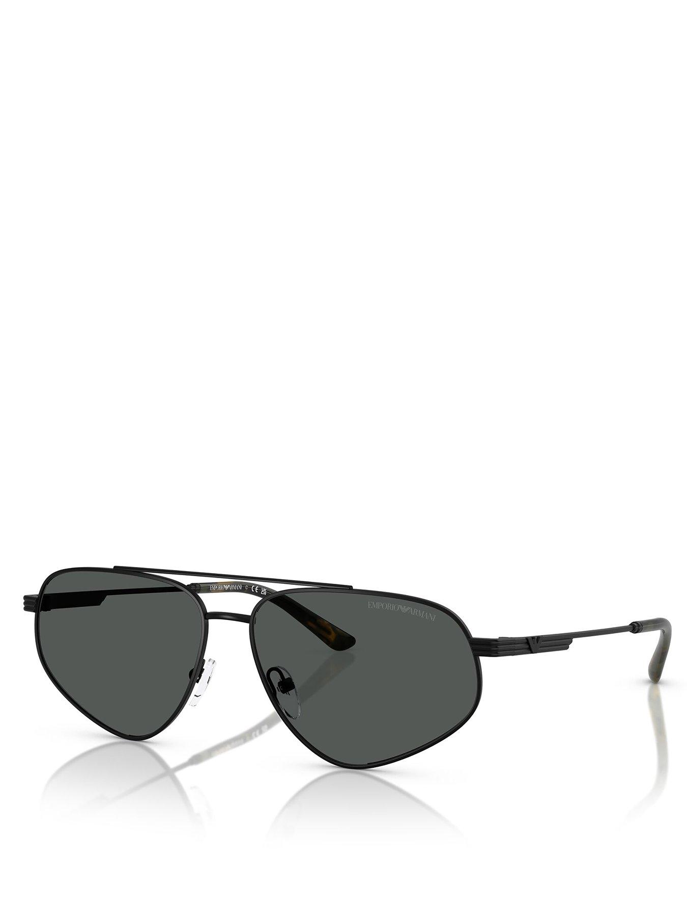 Emporio Armani 0Ea2156 Pilot Sunglasses- Black