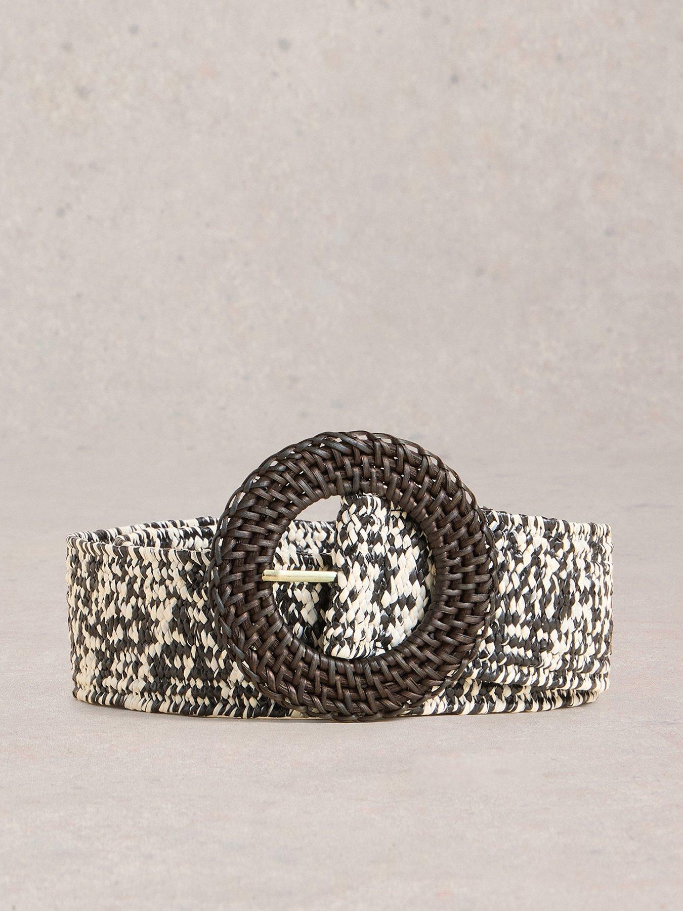  image of white-stuff-raffia-belt-black