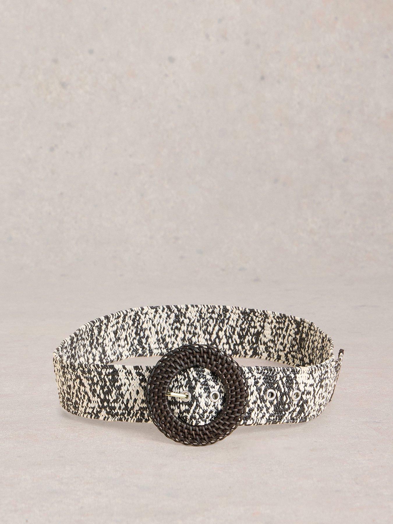  image of white-stuff-raffia-belt-black