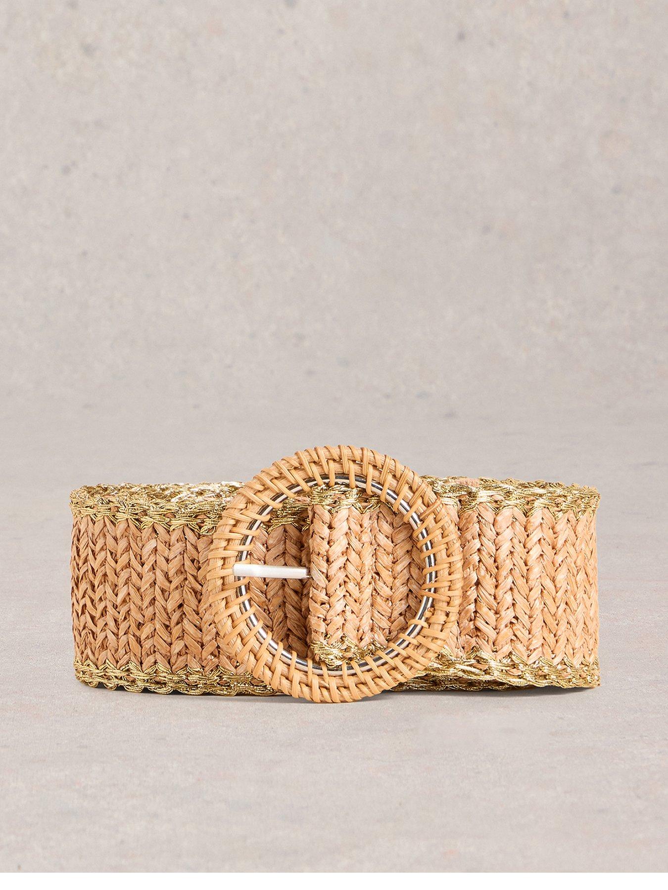  image of white-stuff-raffia-belt-beige