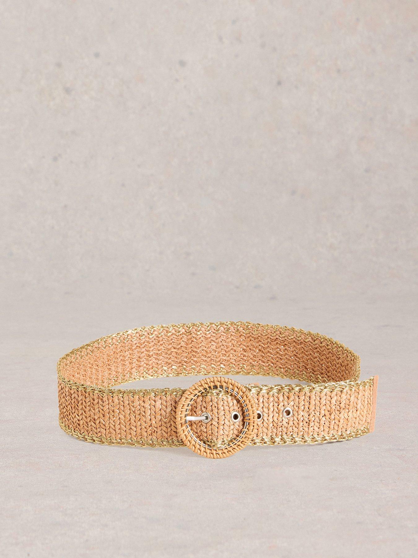  image of white-stuff-raffia-belt-beige