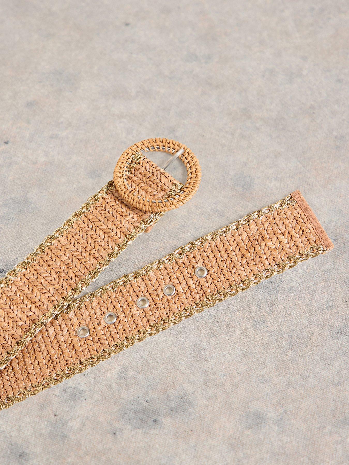  image of white-stuff-raffia-belt-beige