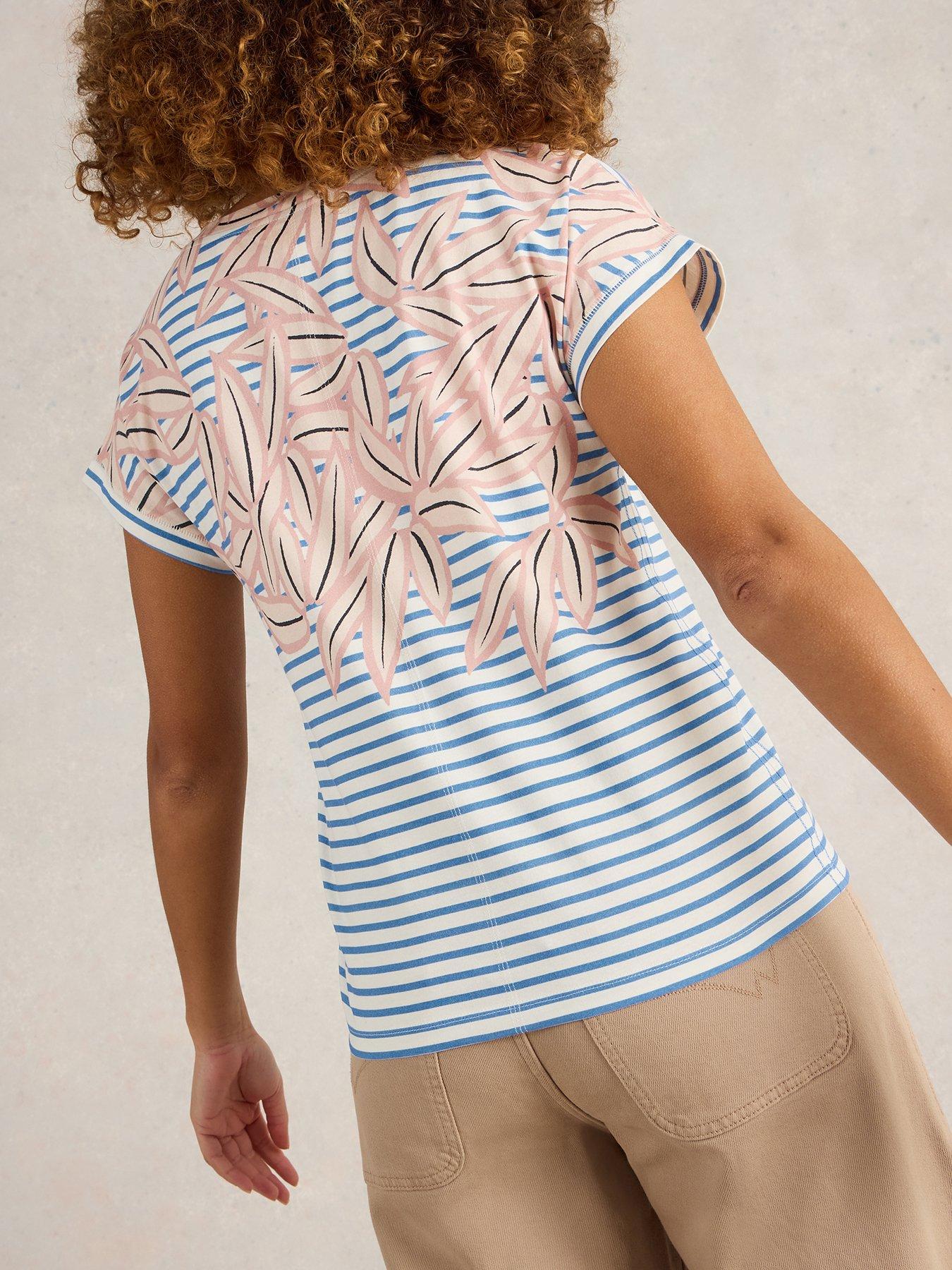 Image 2 of 6 of White Stuff Nelly Notch Neck T-shirt - White