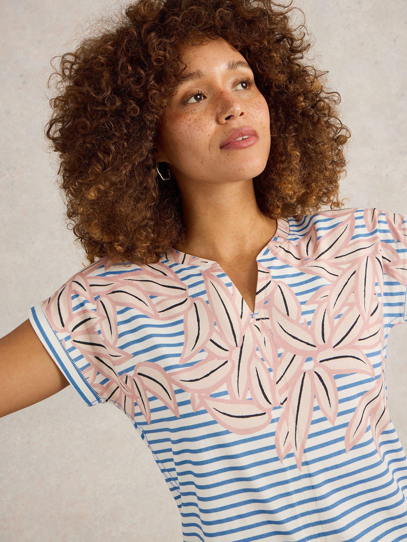 Image 4 of 6 of White Stuff Nelly Notch Neck T-shirt - White