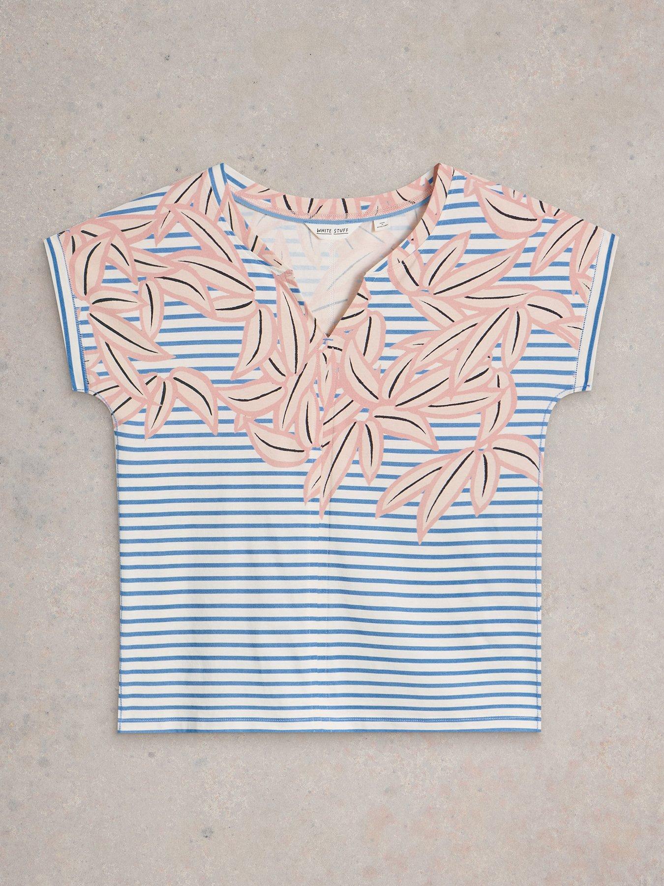 Image 5 of 6 of White Stuff Nelly Notch Neck T-shirt - White