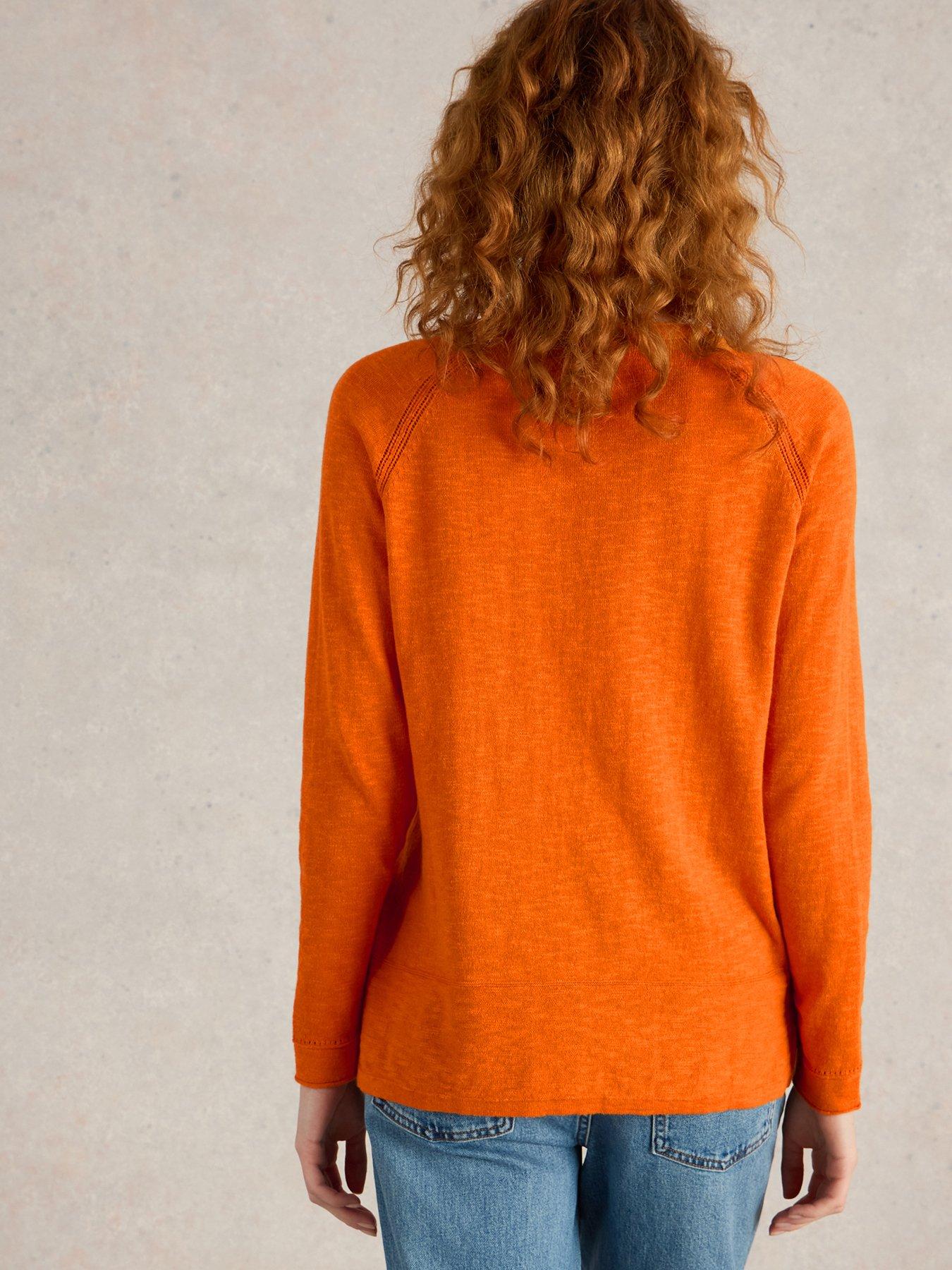  image of white-stuff-naria-linen-blend-jumper-orange