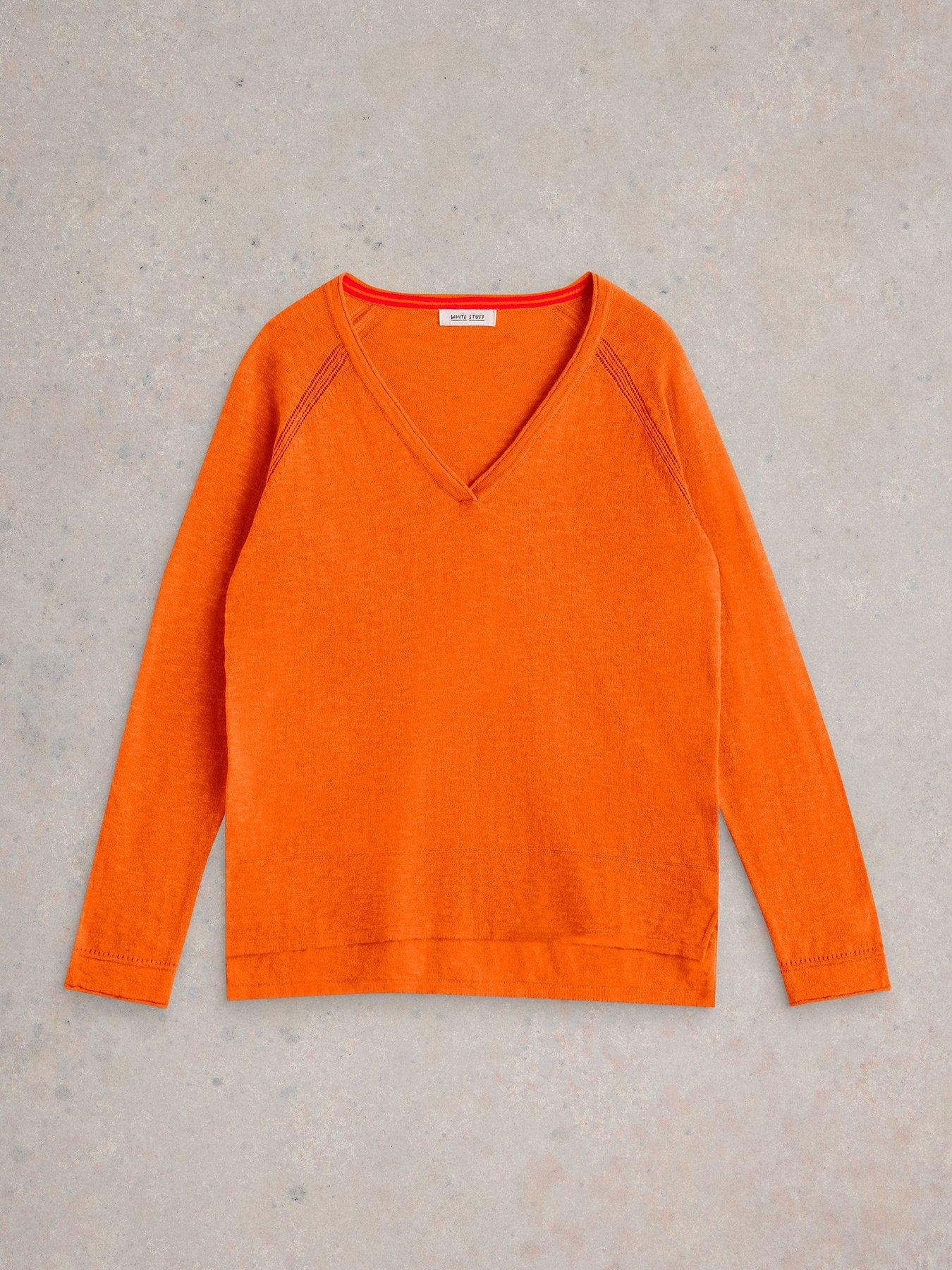  image of white-stuff-naria-linen-blend-jumper-orange