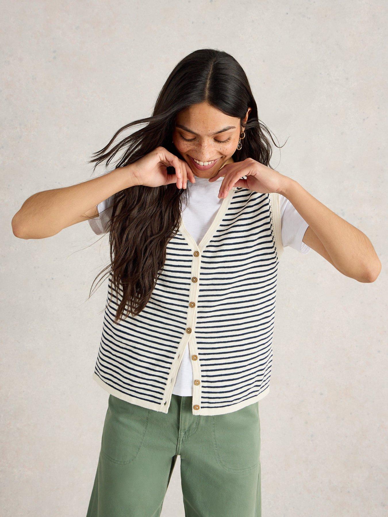 undefined Naria Stripe Linen Blend Tank