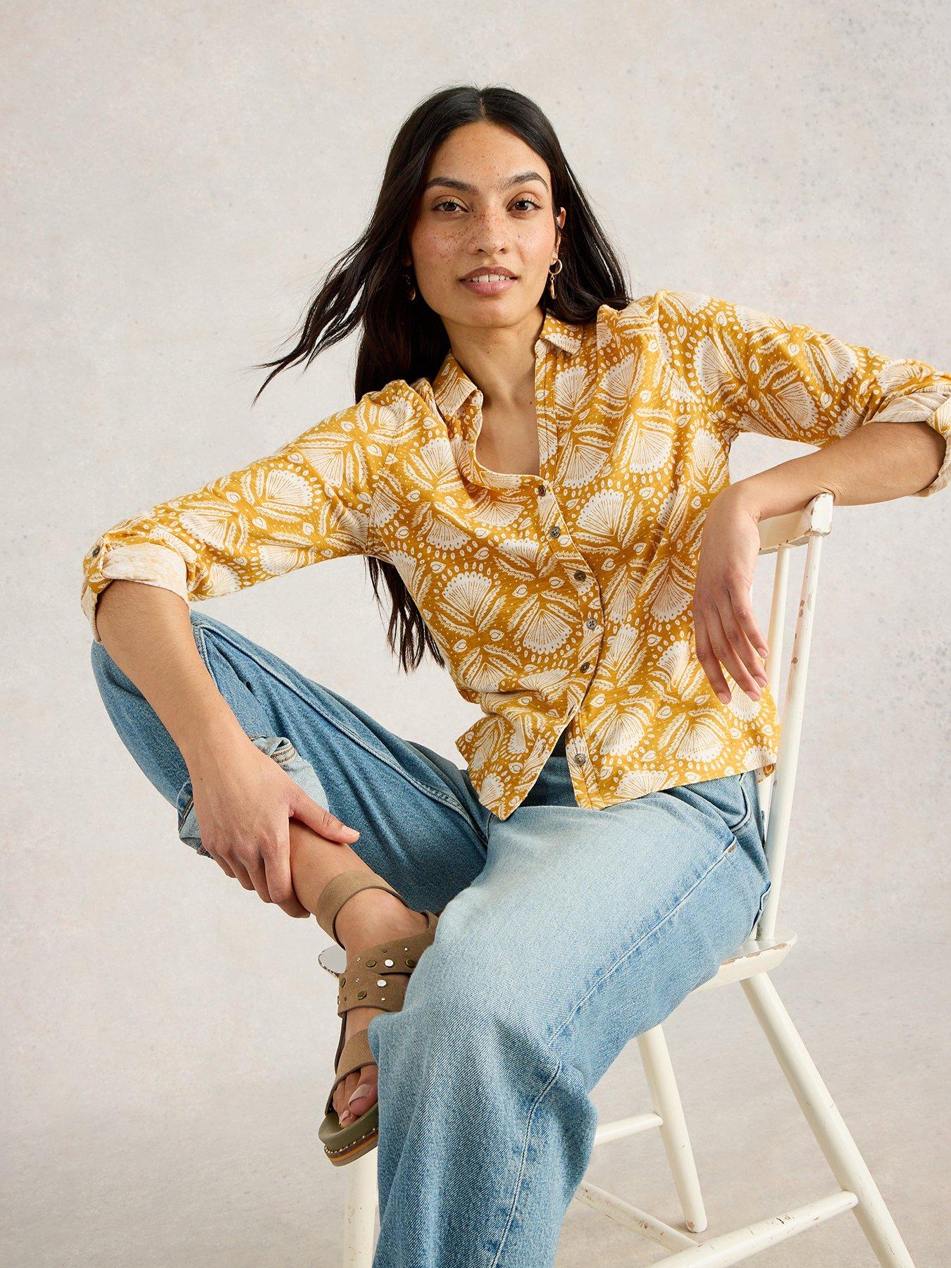 image of white-stuff-annie-jersey-shirt-chartreuse
