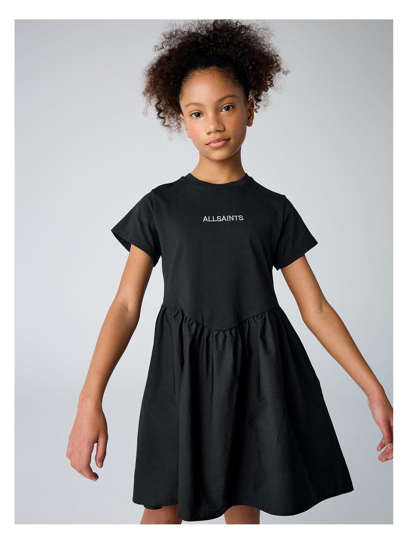 smallsaints-girls-logo-dress-black