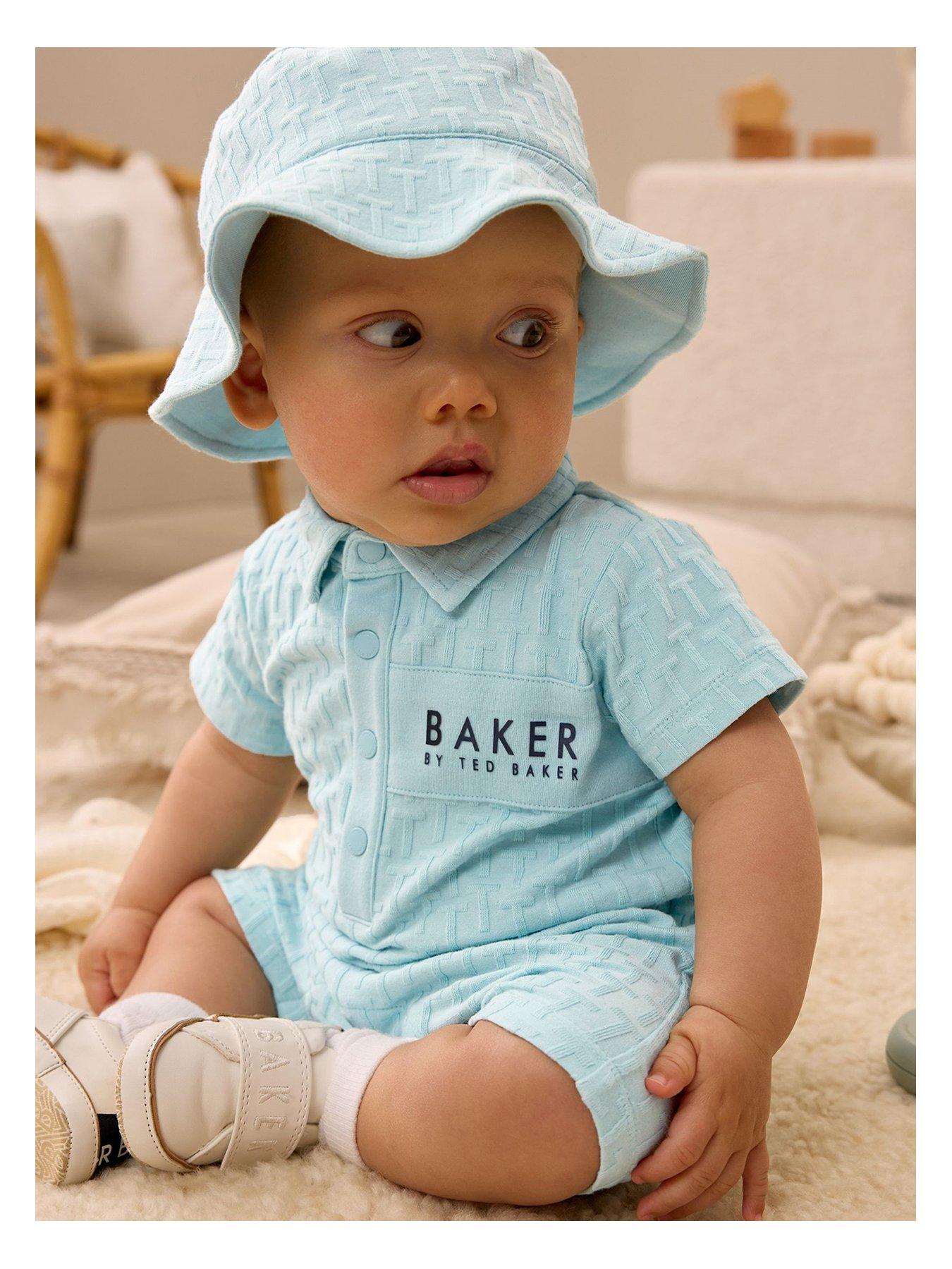 front image of ted-baker-baby-romper-amp-hat-blue