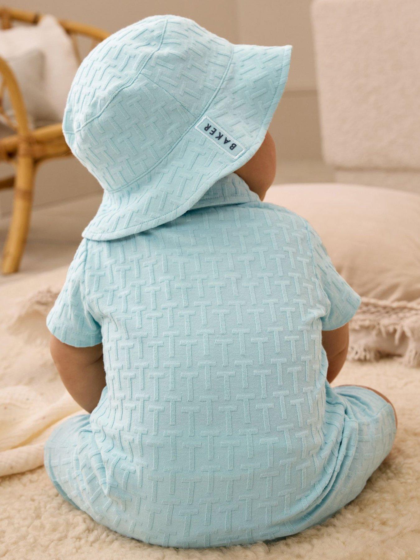 stillFront image of ted-baker-baby-romper-amp-hat-blue