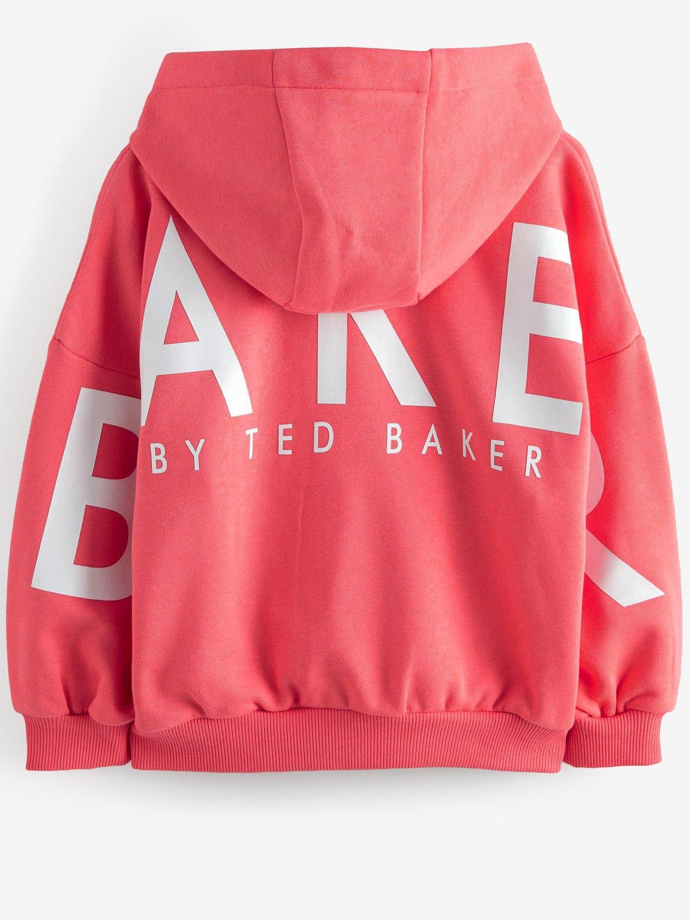 stillFront image of ted-baker-zip-up-hoodie-pink