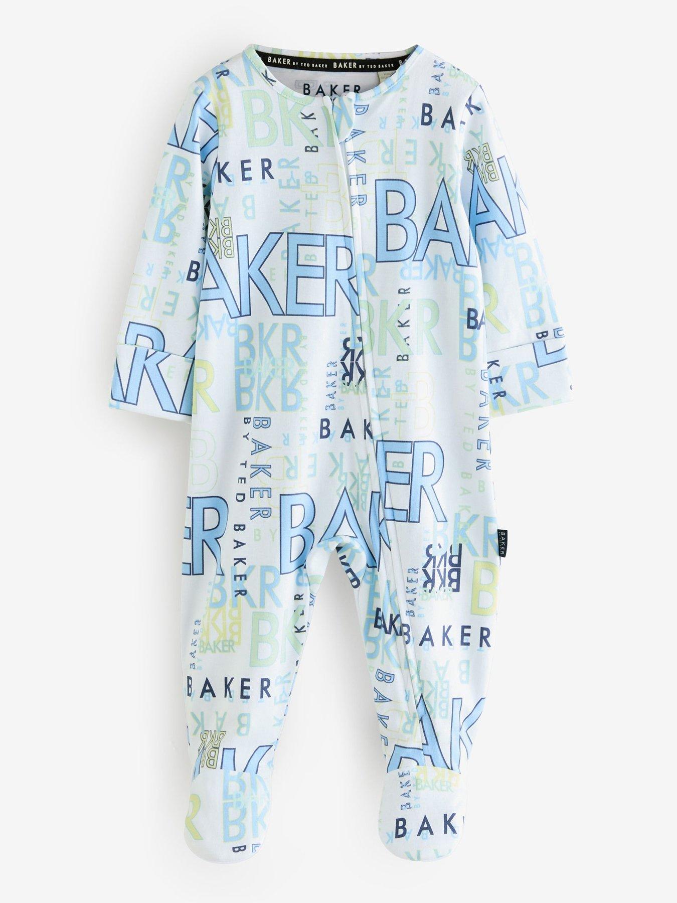  image of ted-baker-baby-3-pack-sleepsuit-multi