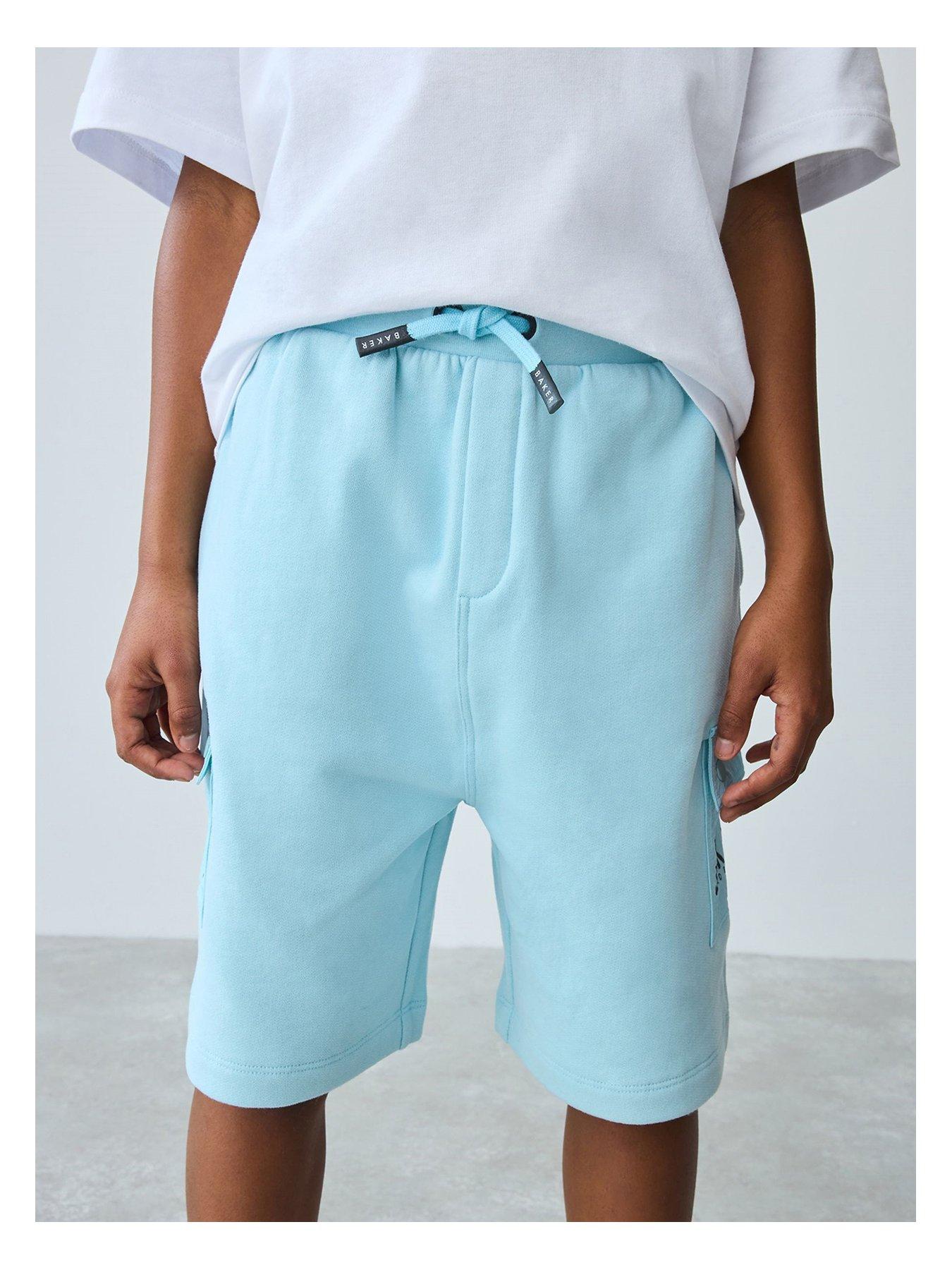 front image of ted-baker-cargo-shorts-blue