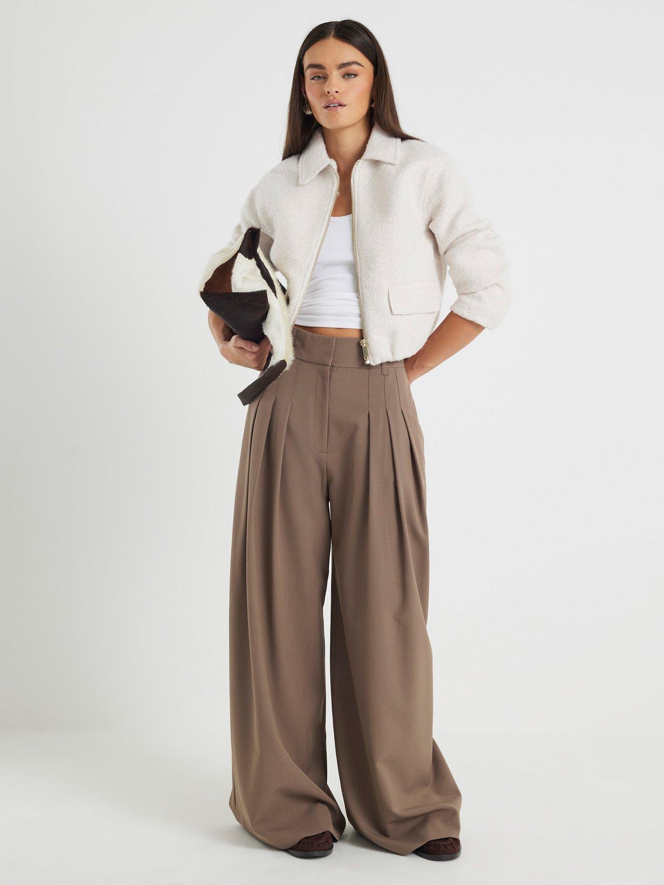 Image 3 of 6 of River Island Harrington Wool Zip Up Jacket - Cream