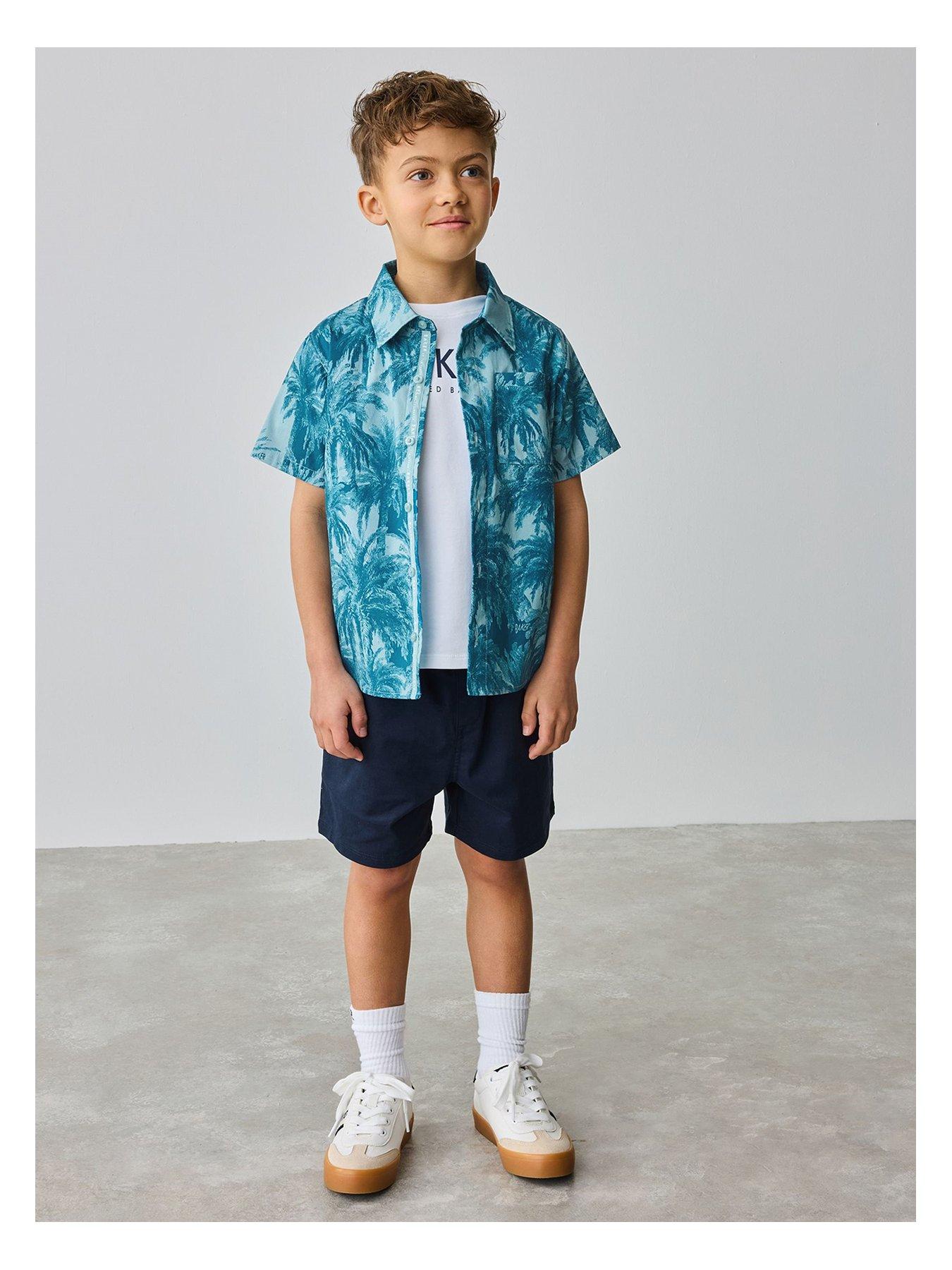front image of ted-baker-shirt-amp-short-set-blue