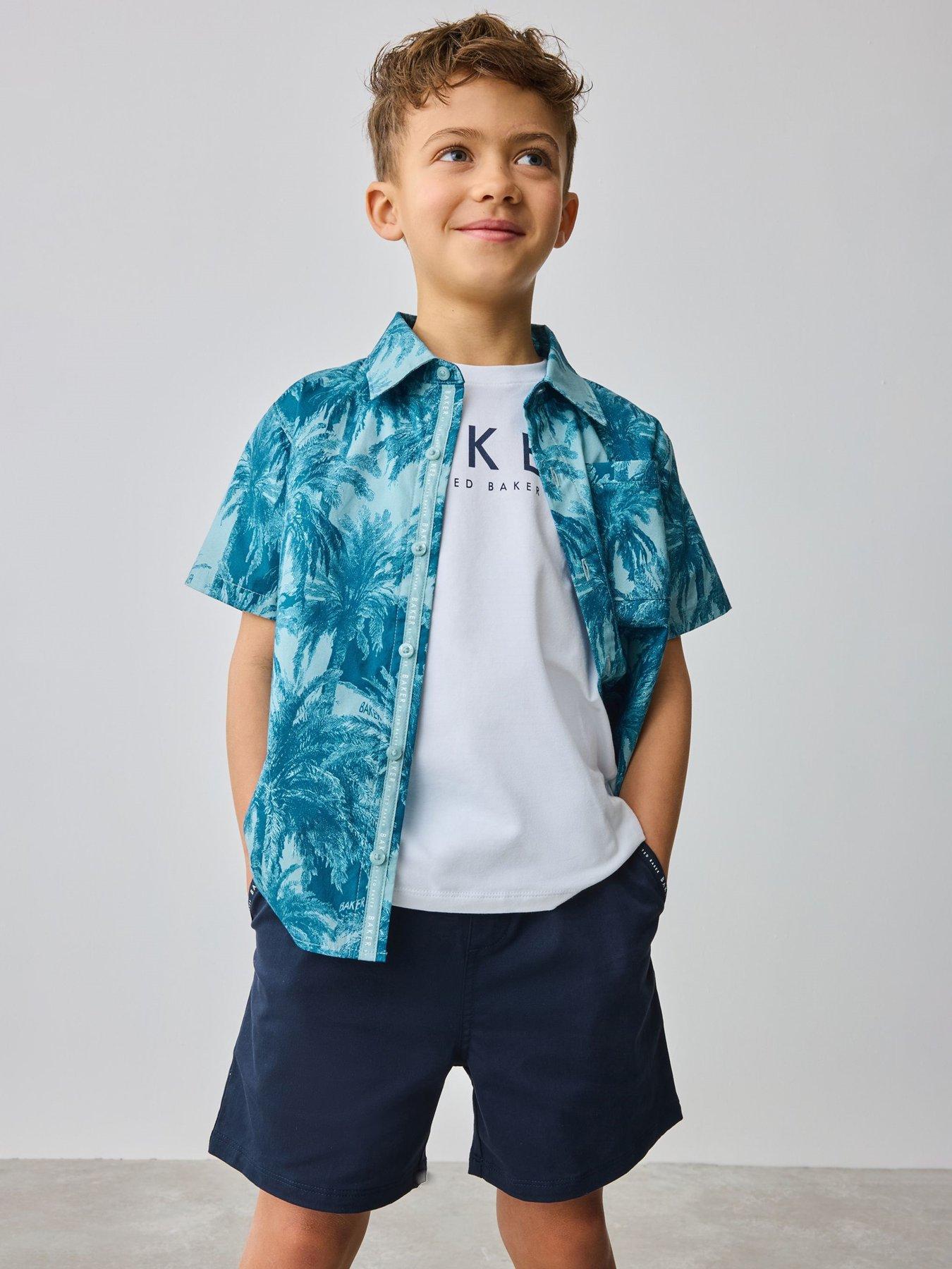  image of ted-baker-shirt-amp-short-set-blue