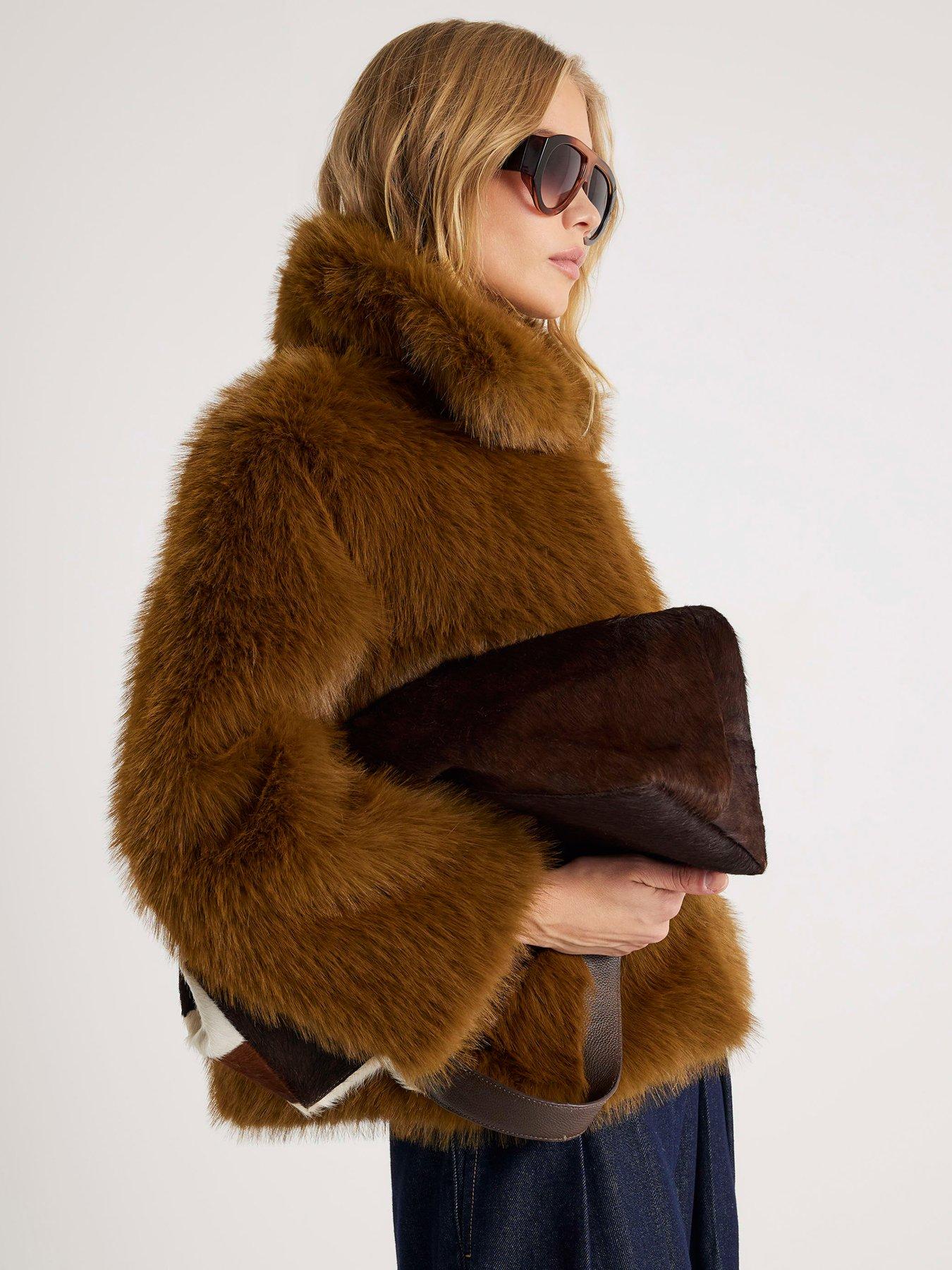 Image 1 of 6 of River Island Short Faux Fur Jacket