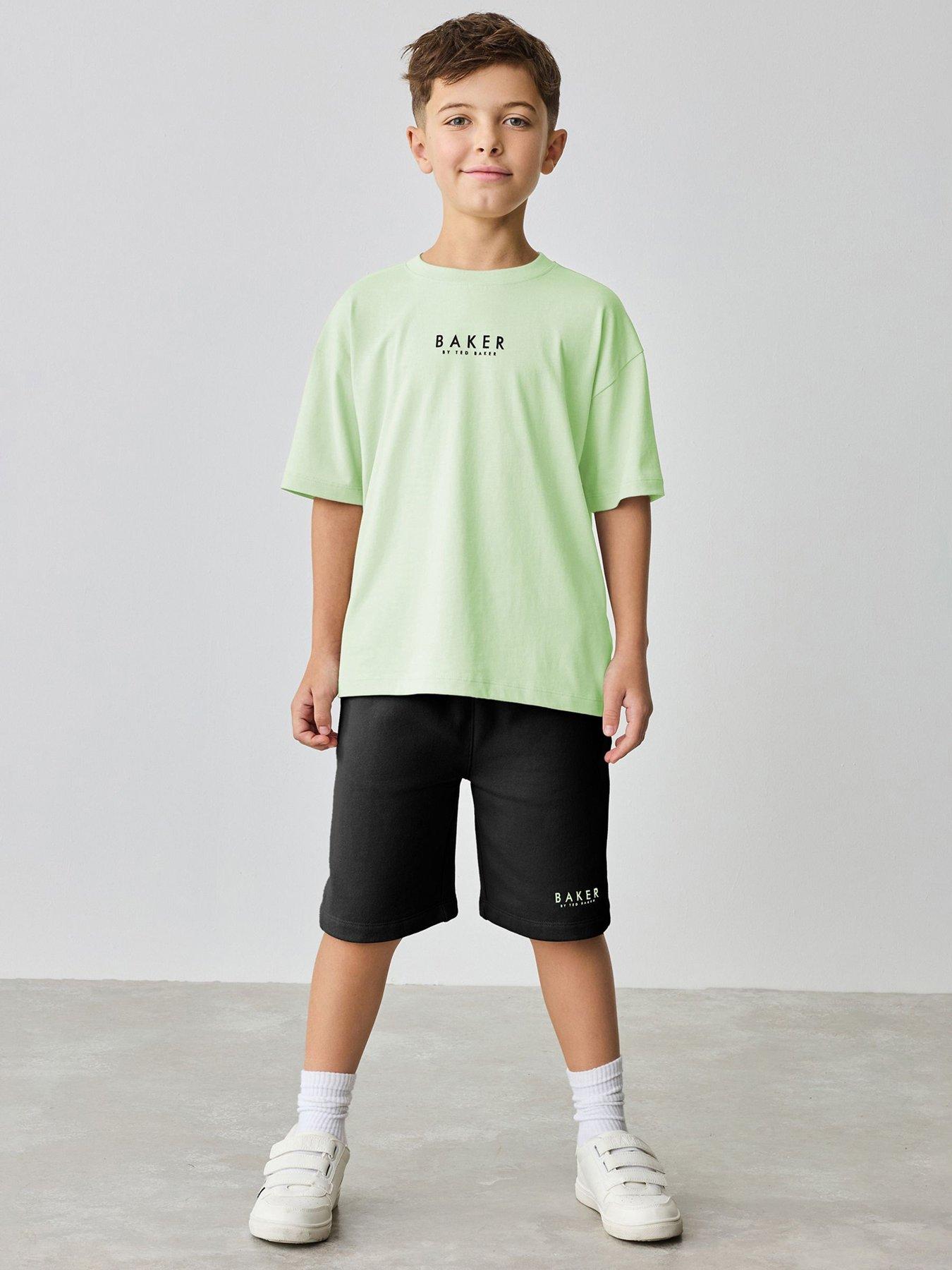  image of ted-baker-boys-top-and-short-set-green