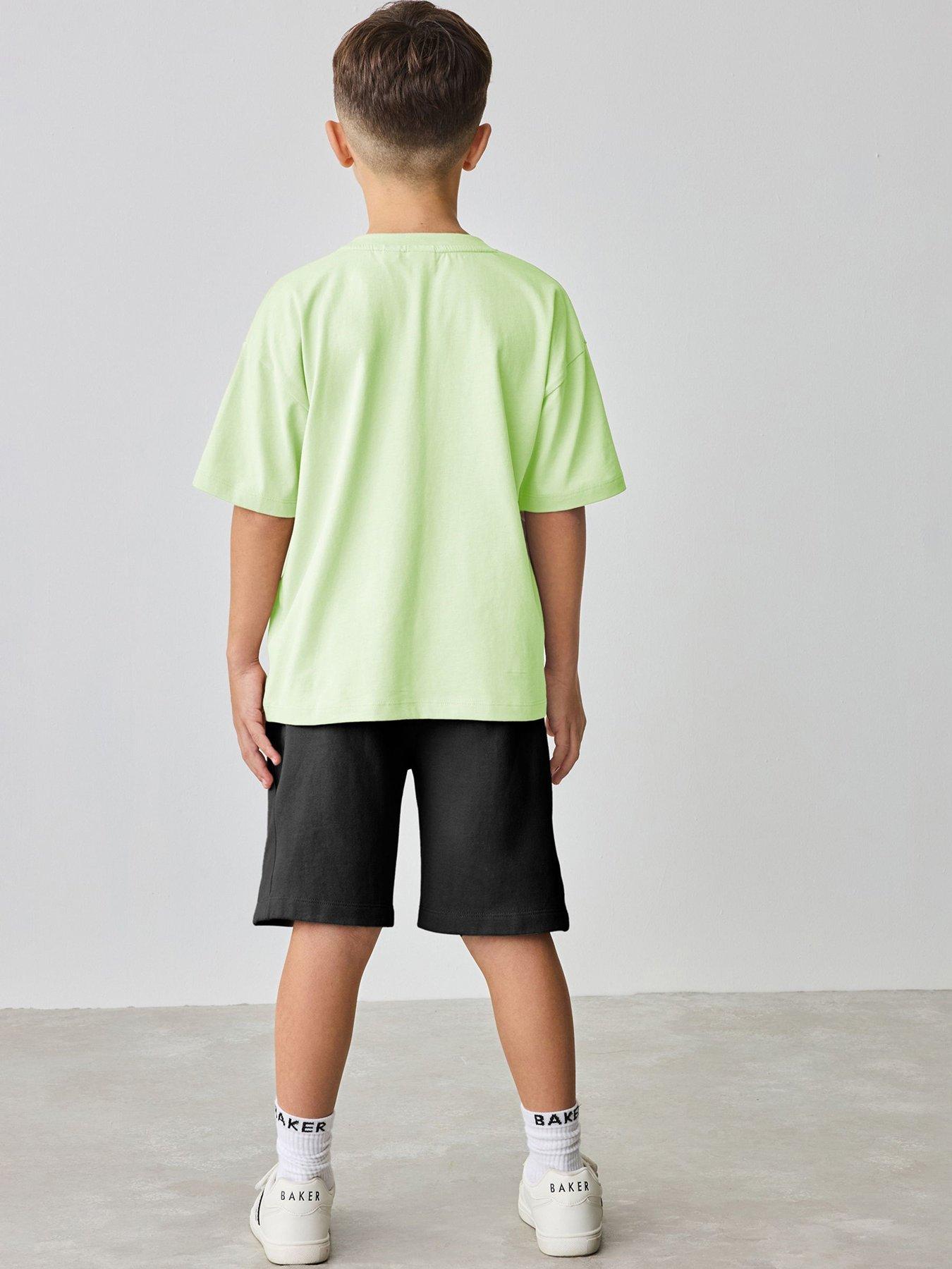  image of ted-baker-boys-top-and-short-set-green