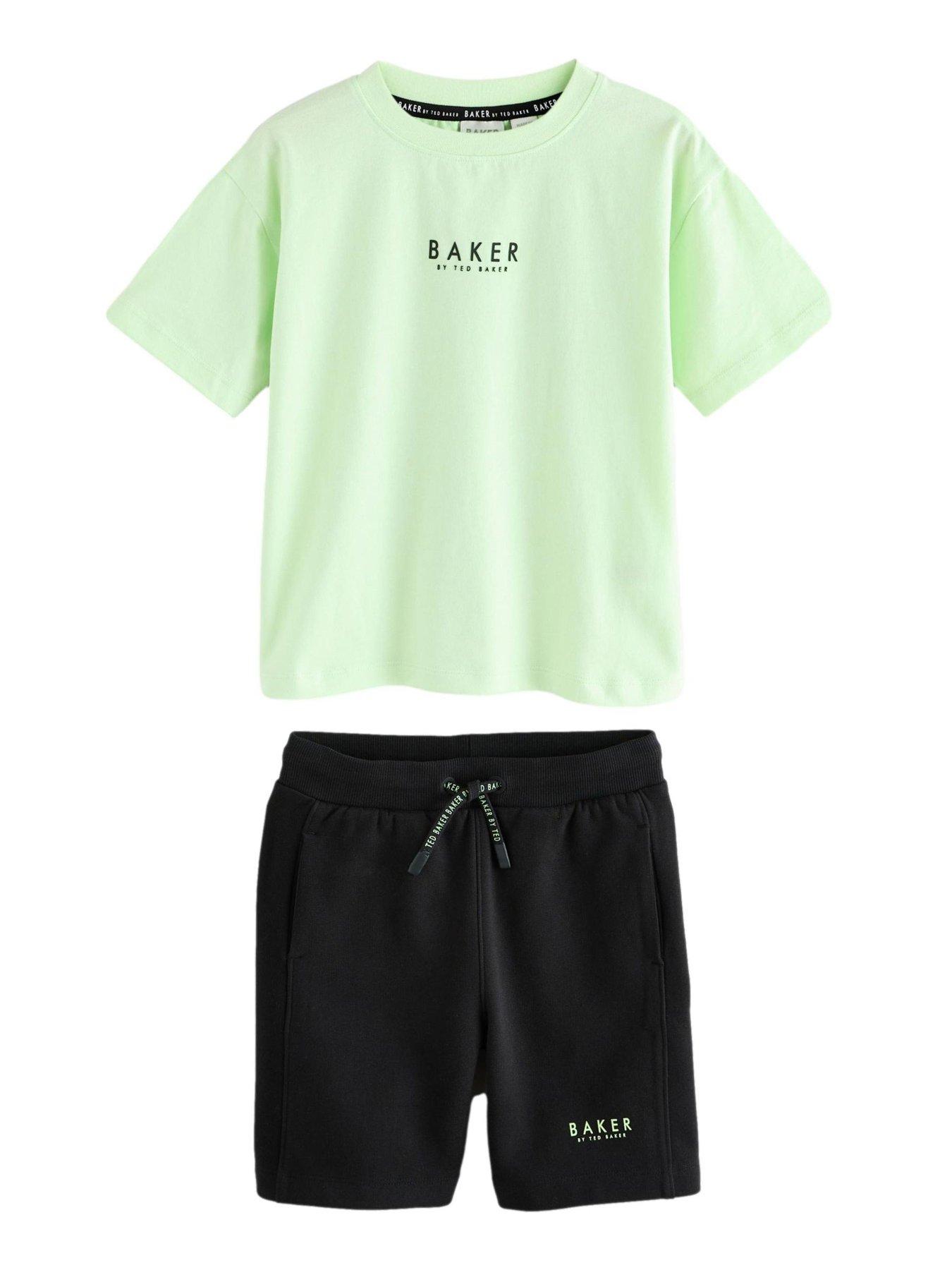  image of ted-baker-boys-top-and-short-set-green