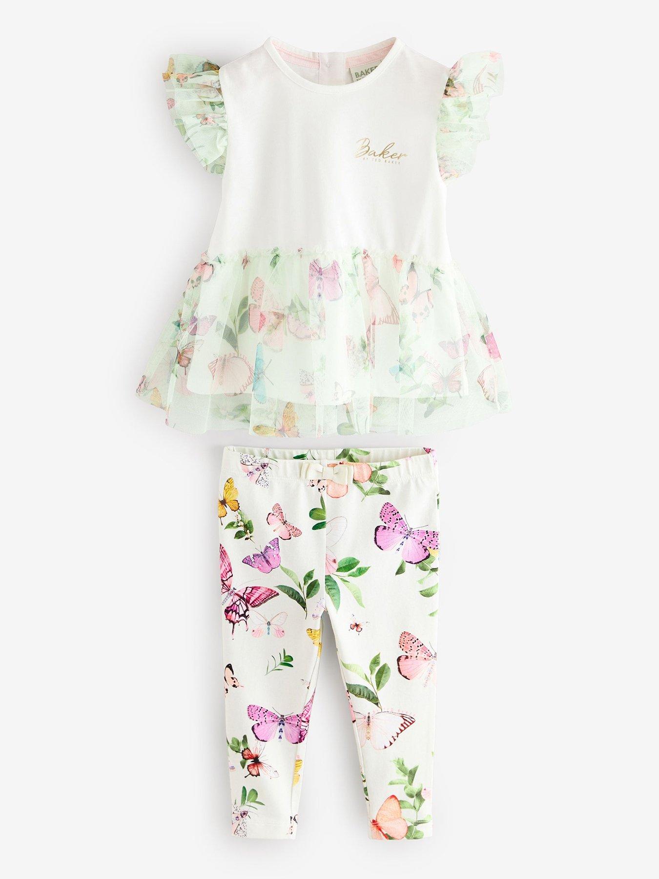 front image of ted-baker-butterfly-frill-top-amp-legging-set-green