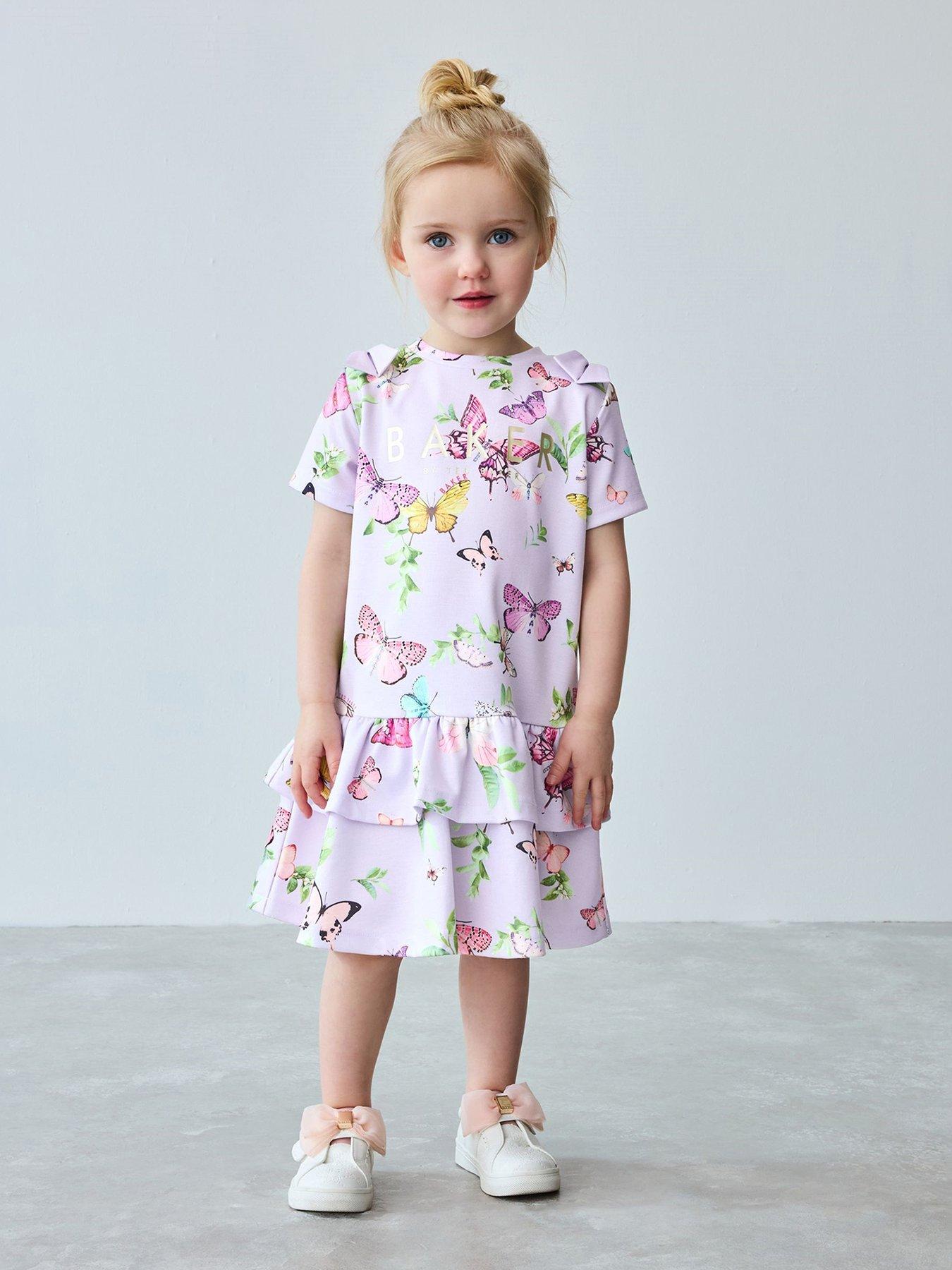 Ted Baker Baby Girls Butterfly Dress Purple Littlewoods