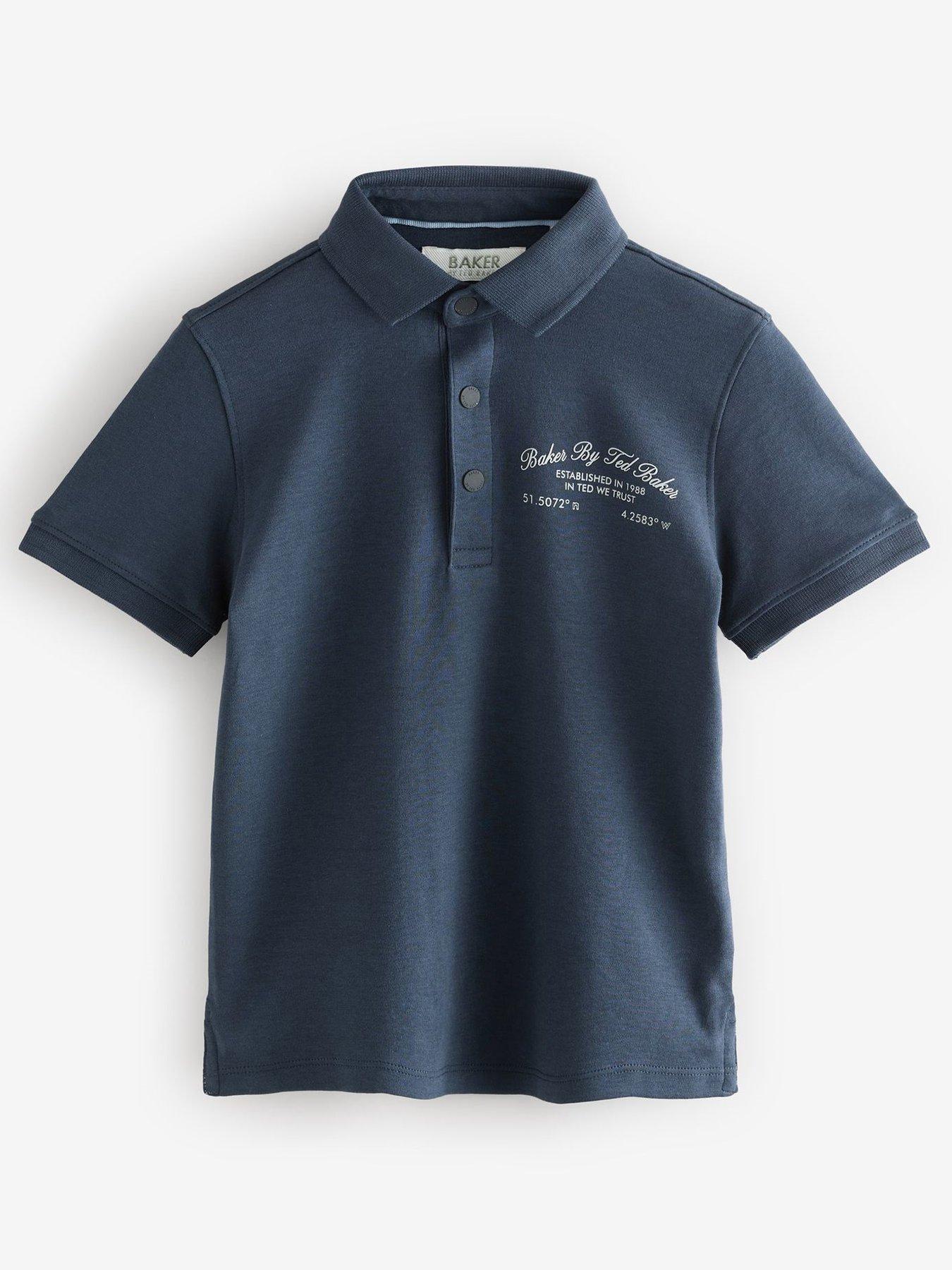 Image 1 of 4 of Ted Baker Graphic Polo Shirt - Navy
