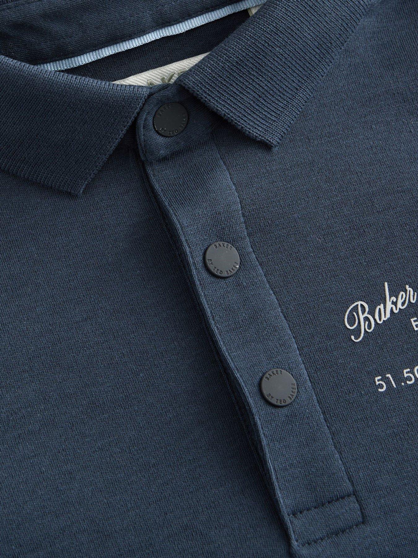 Image 3 of 4 of Ted Baker Graphic Polo Shirt - Navy