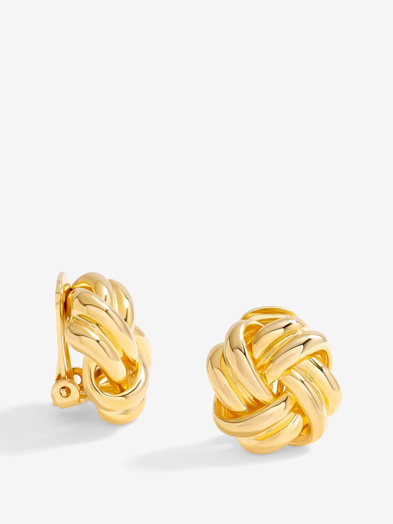 undefined Gold Plated Polished Knot Clip earrings