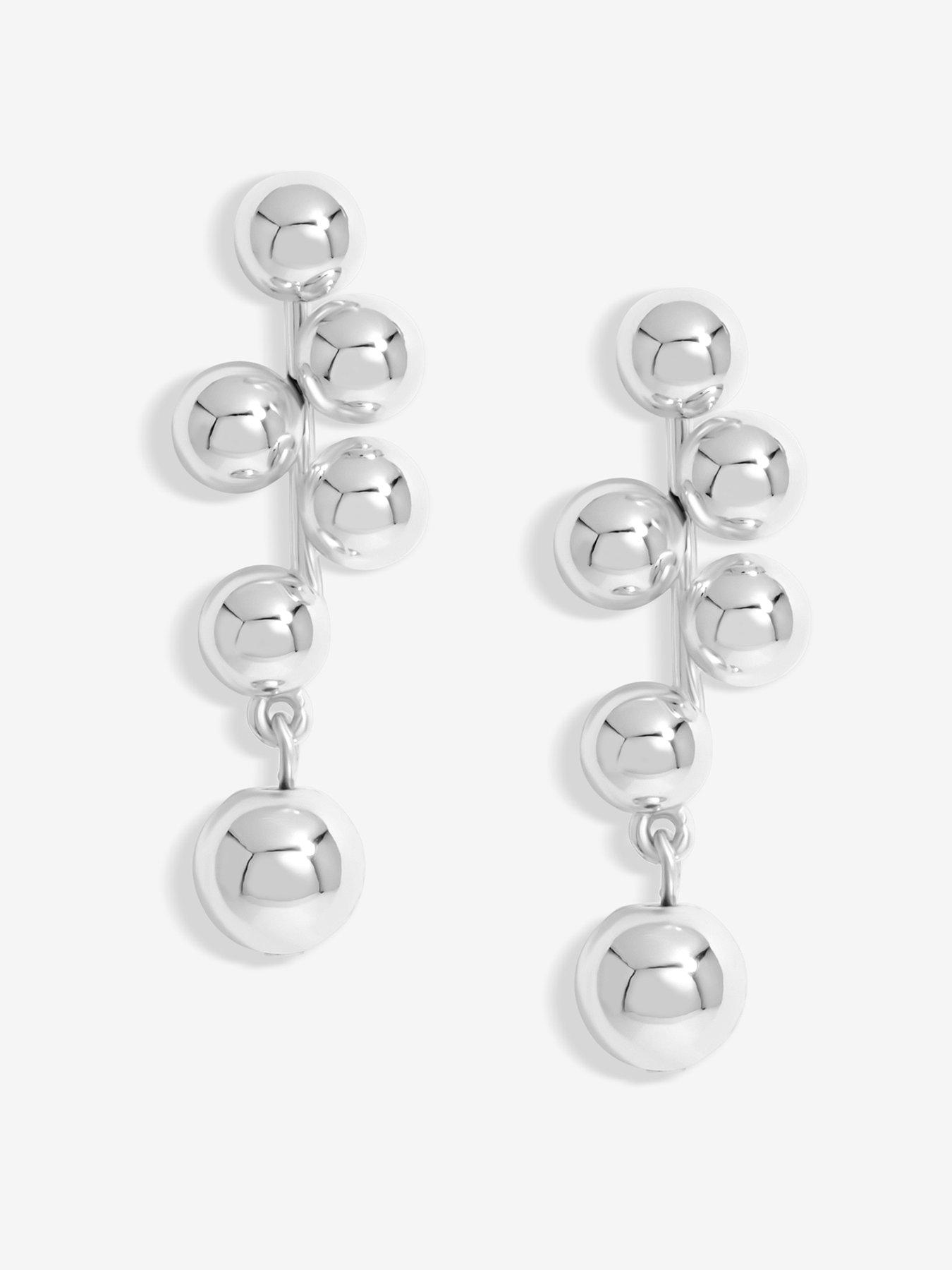mood-silver-polished-bubble-drop-earrings