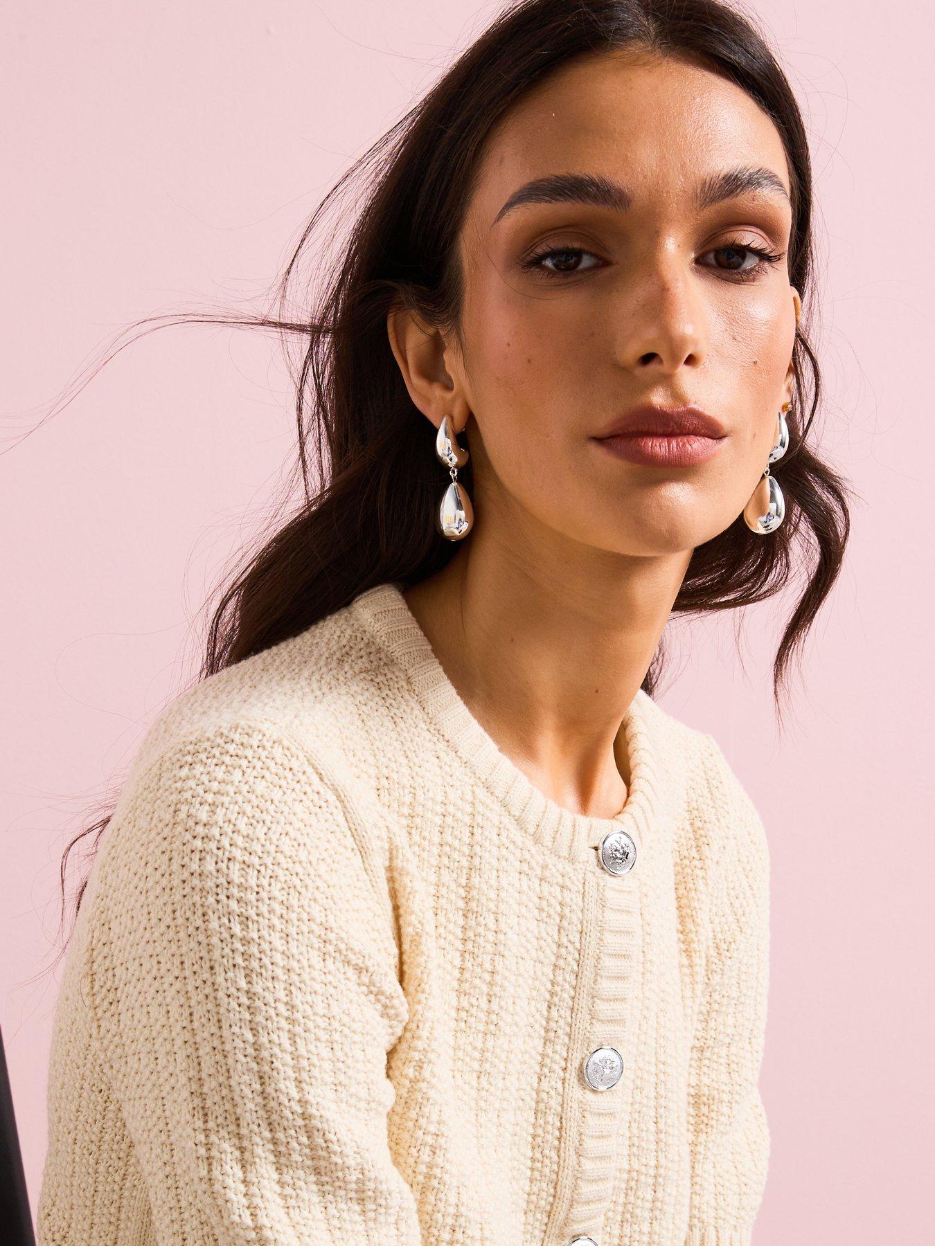 mood-silver-polished-dome-orb-hoop-earrings