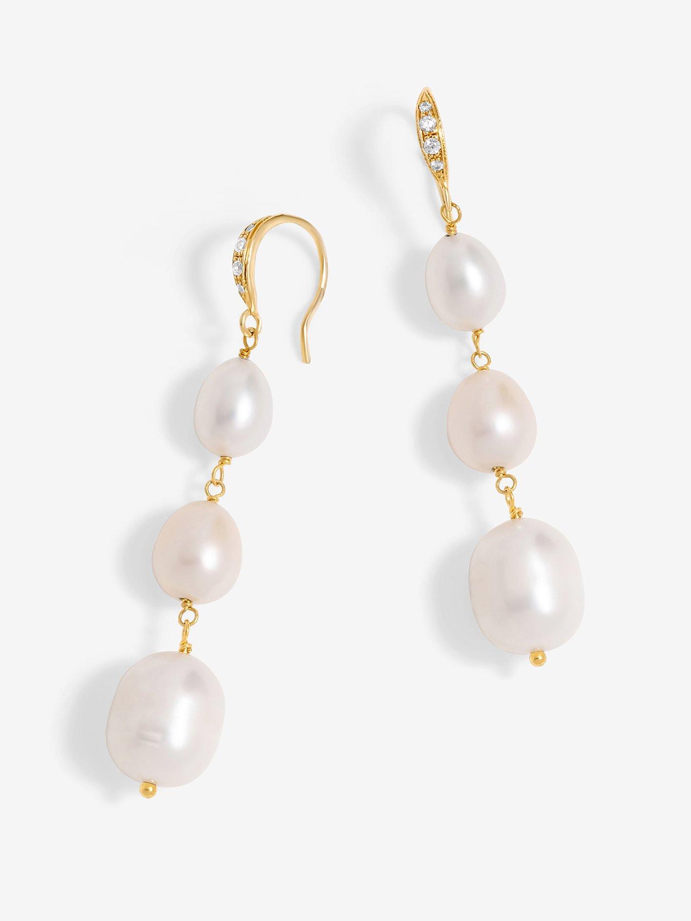  image of jon-richard-gold-plated-semi-precious-drop-earrings