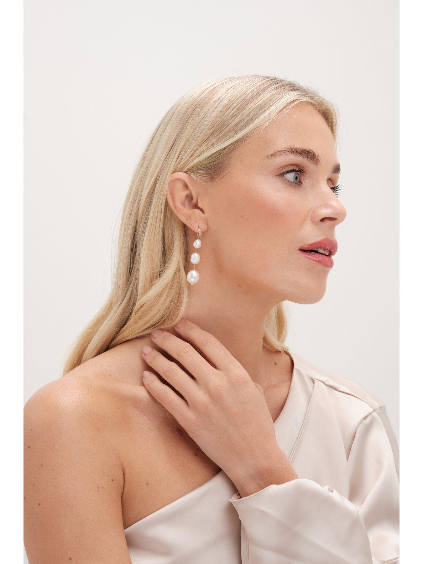  image of jon-richard-gold-plated-semi-precious-drop-earrings