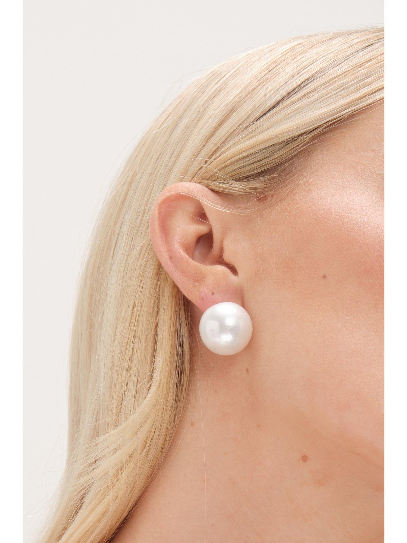  image of mood-gold-pearl-large-stud-earrings