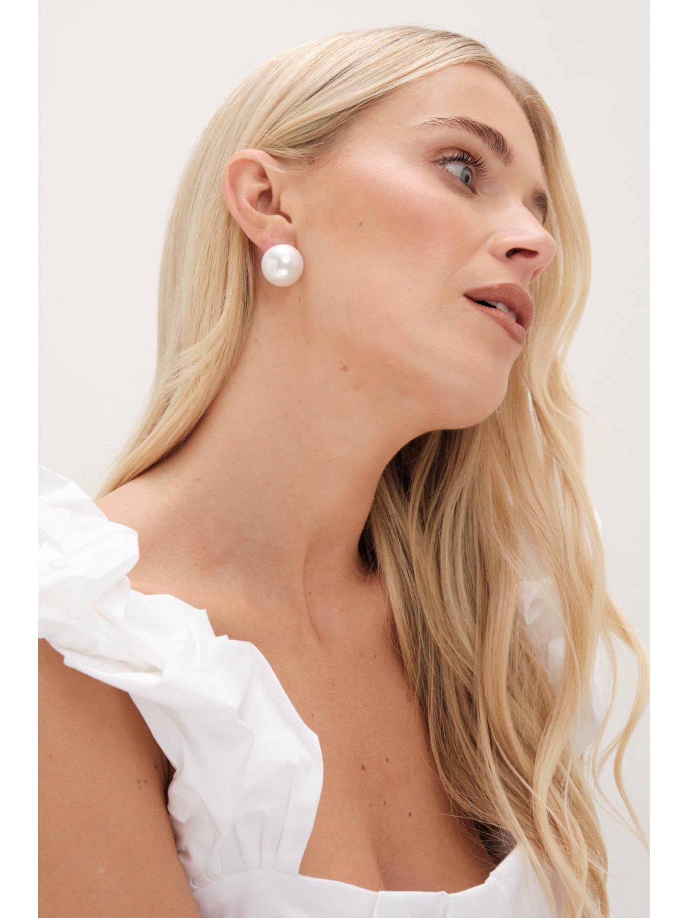  image of mood-gold-pearl-large-stud-earrings