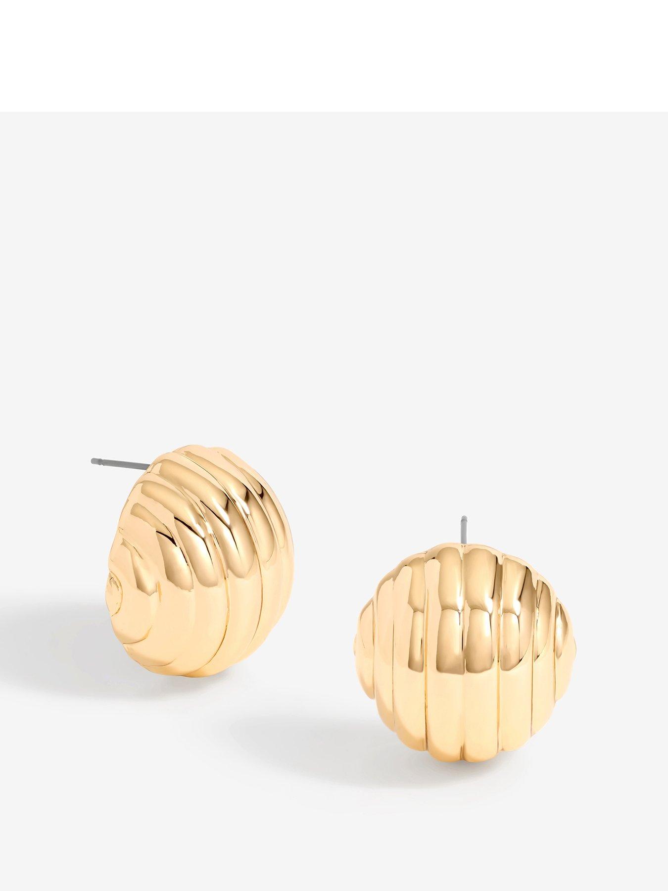  image of mood-gold-large-ridged-stud-earrings