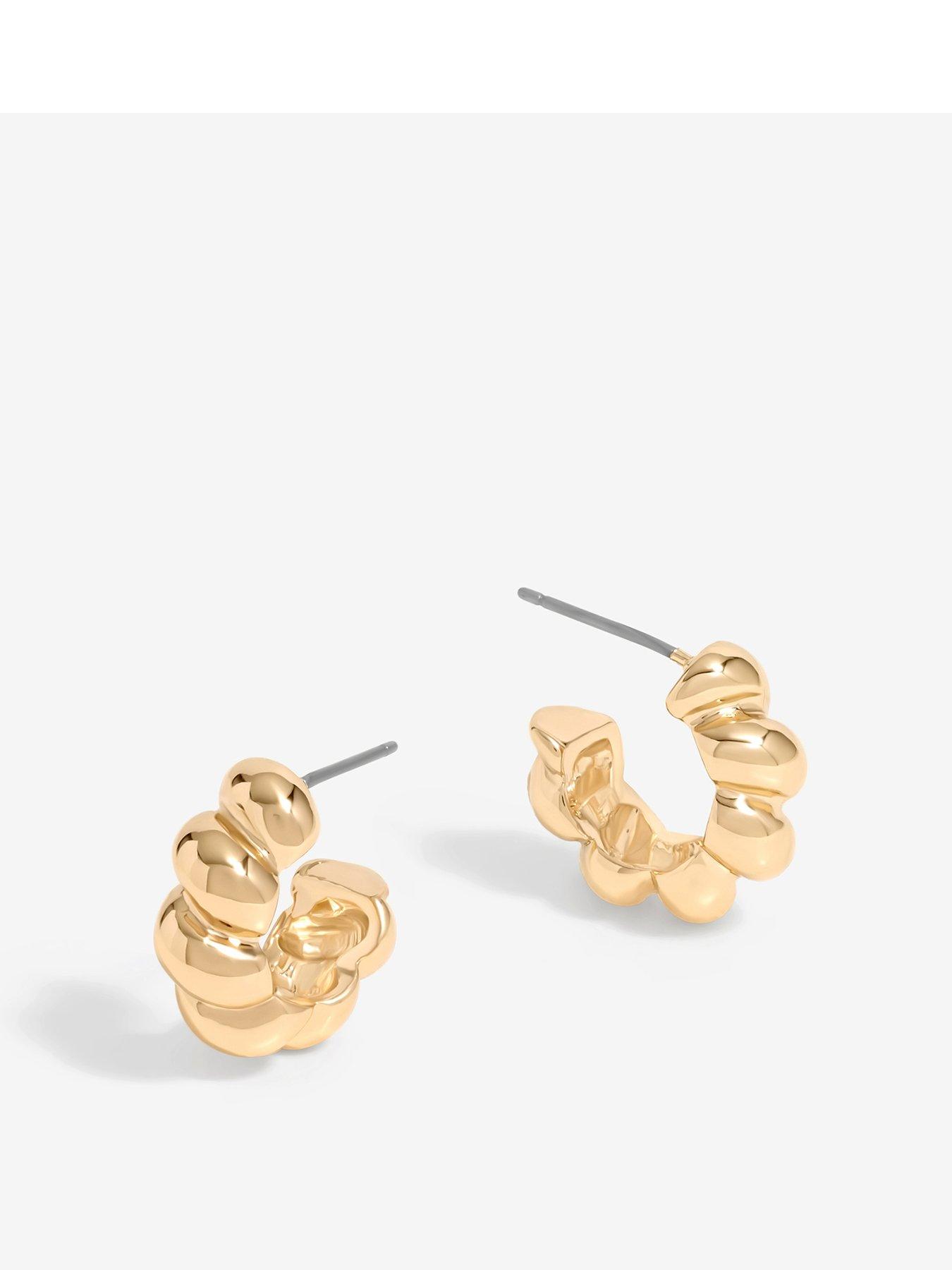 Inicio Gold Plated Twisted Polished Hoops - Gift Pouch