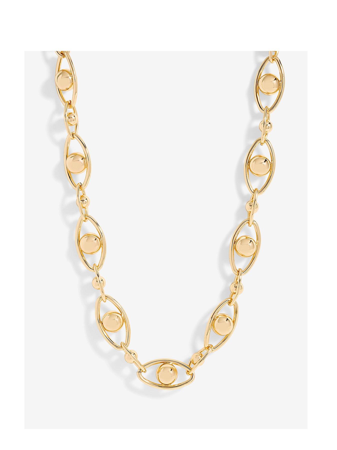 undefined Gold Plated Polished Orb Chain Necklace